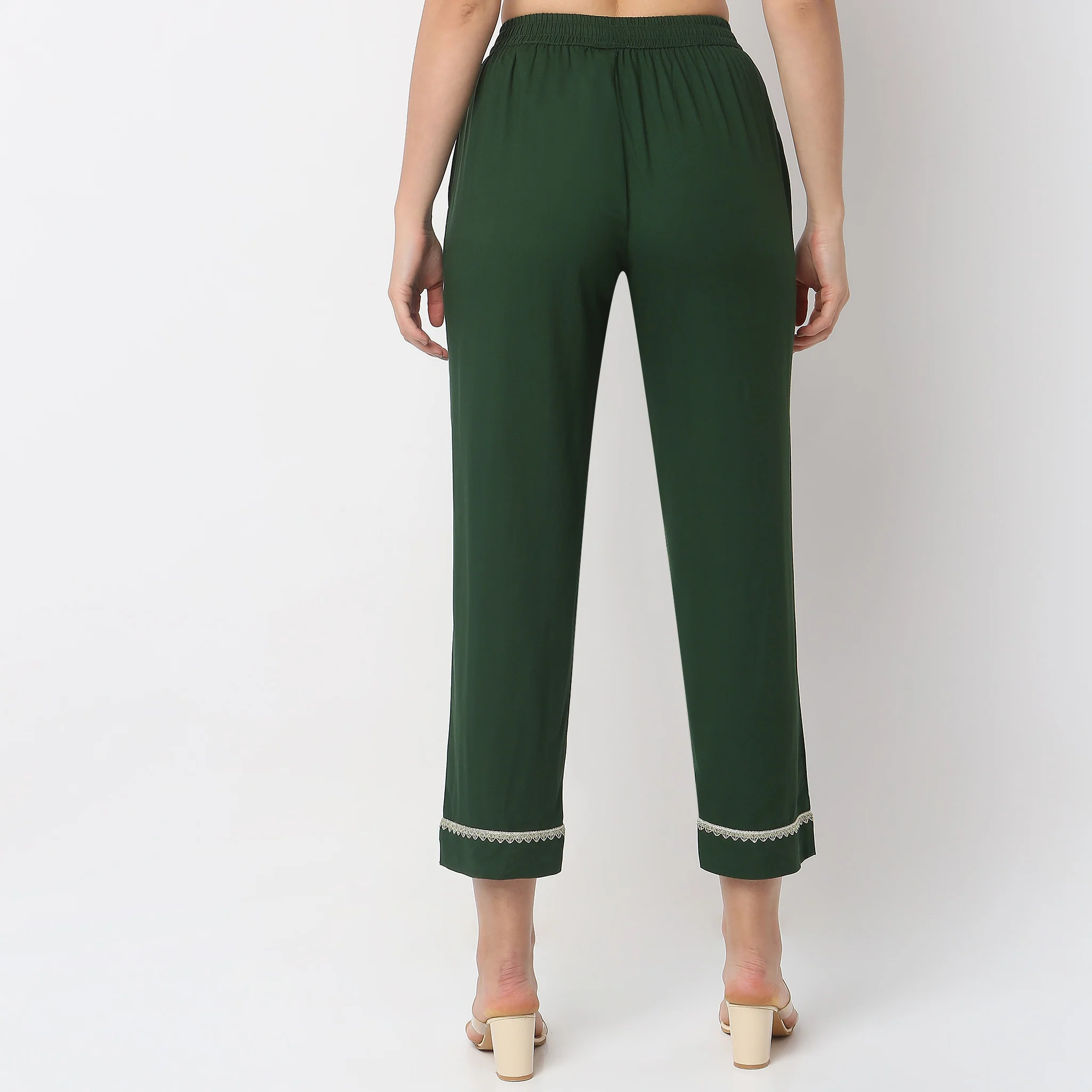 Straight Fit Mid Rise Pants - Image 3