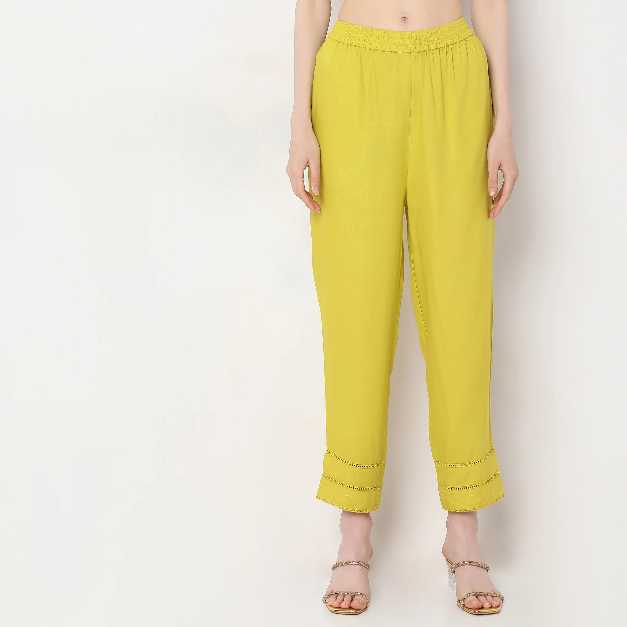 Straight Fit Mid Rise Pants - Image 2