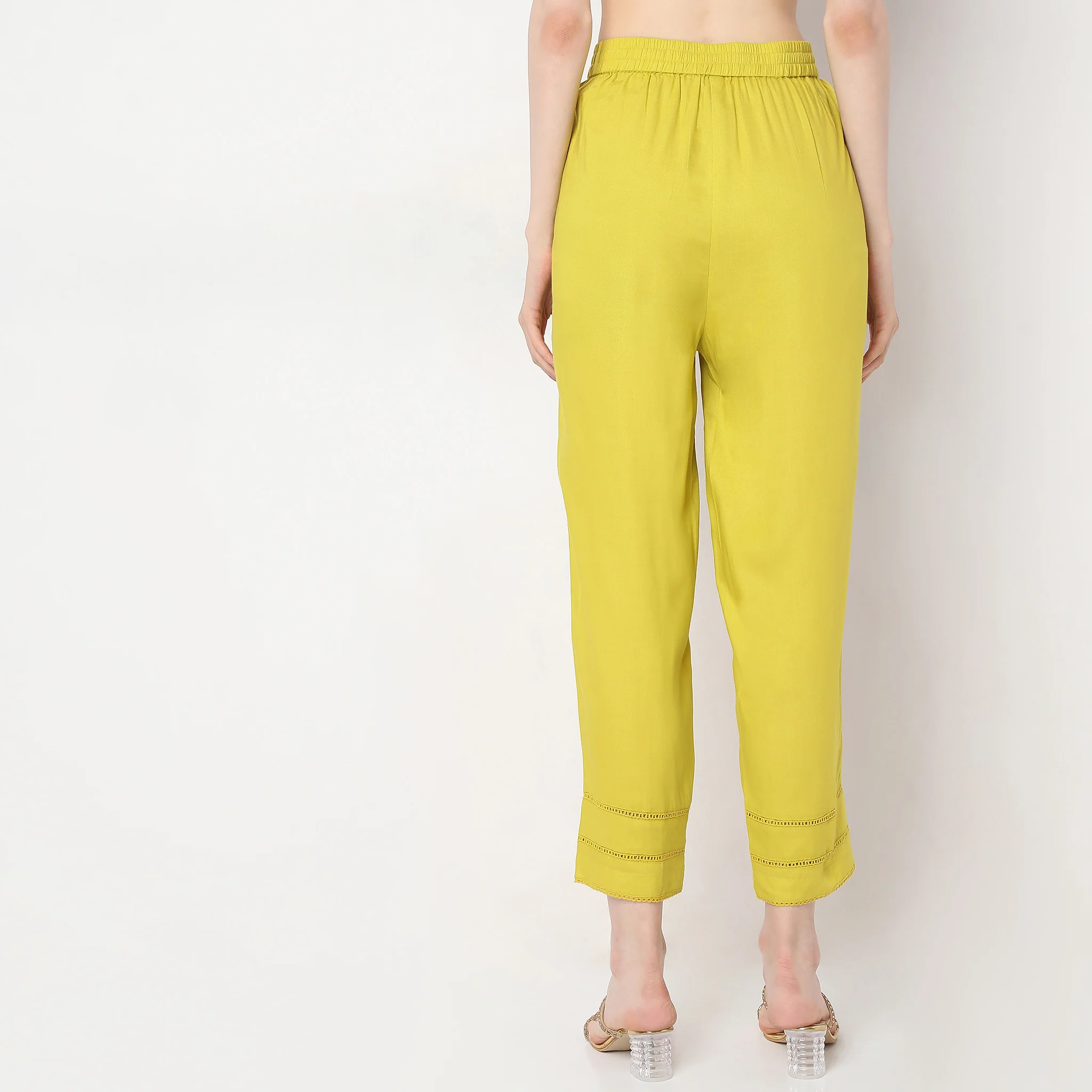 Straight Fit Mid Rise Pants - Image 3
