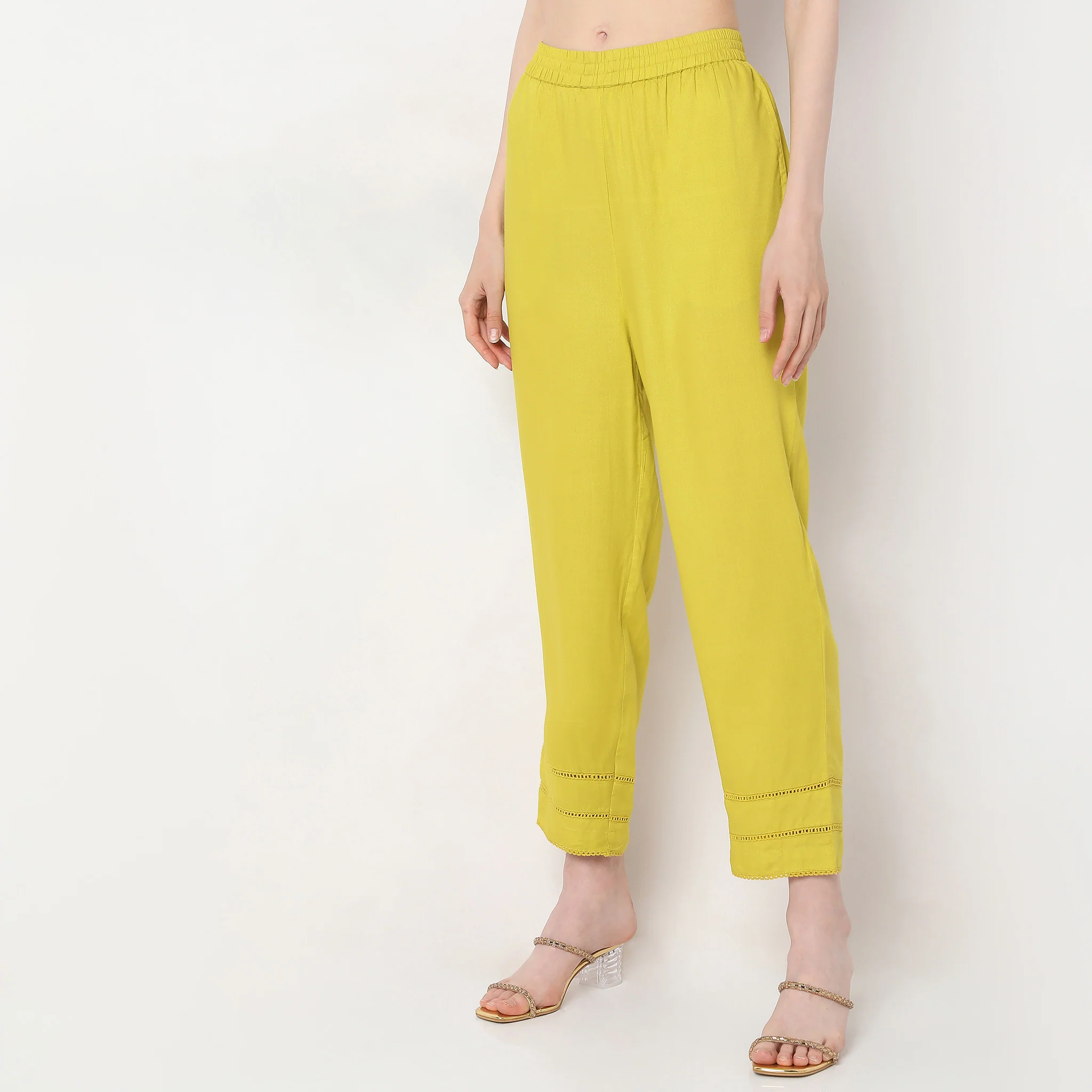 Straight Fit Mid Rise Pants - Image 5