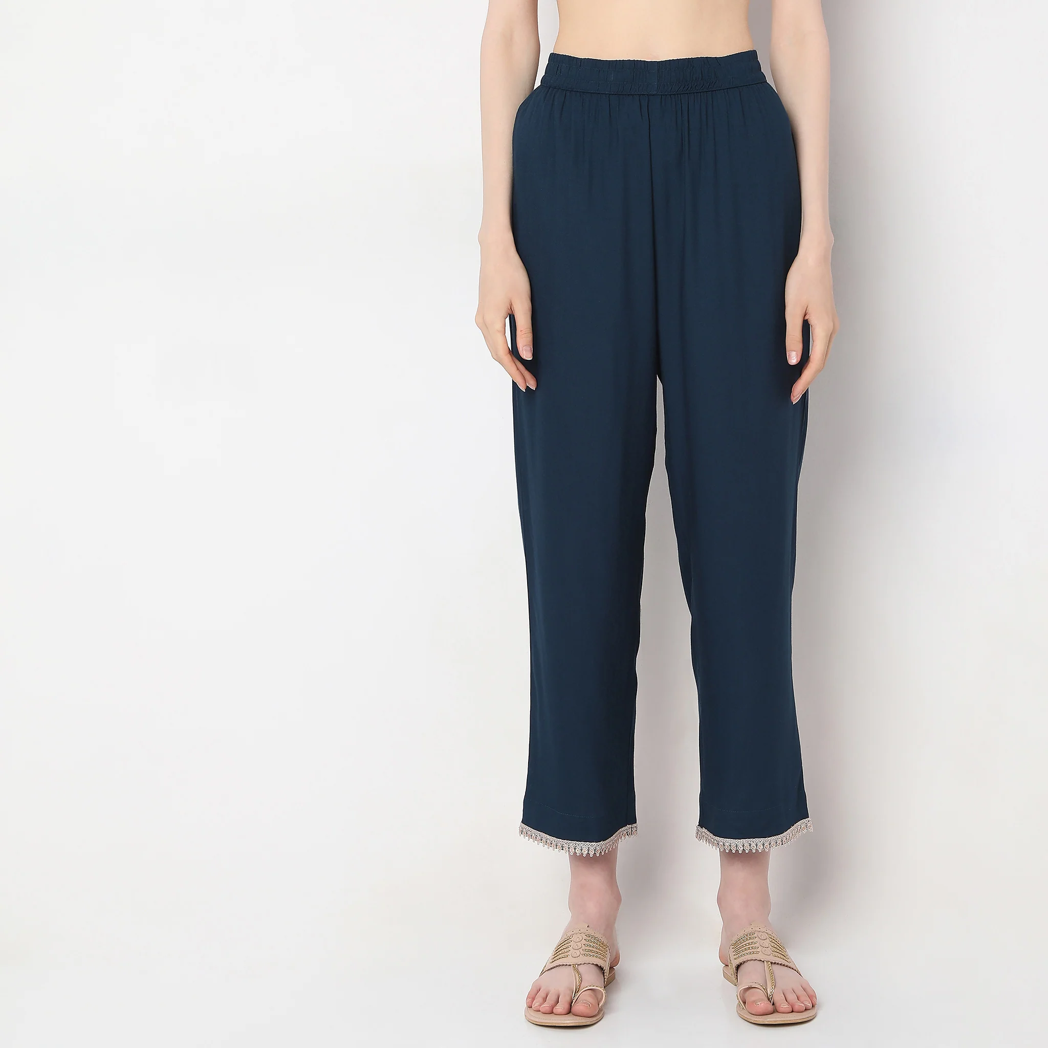 Straight Fit Mid Rise Pants - Image 2