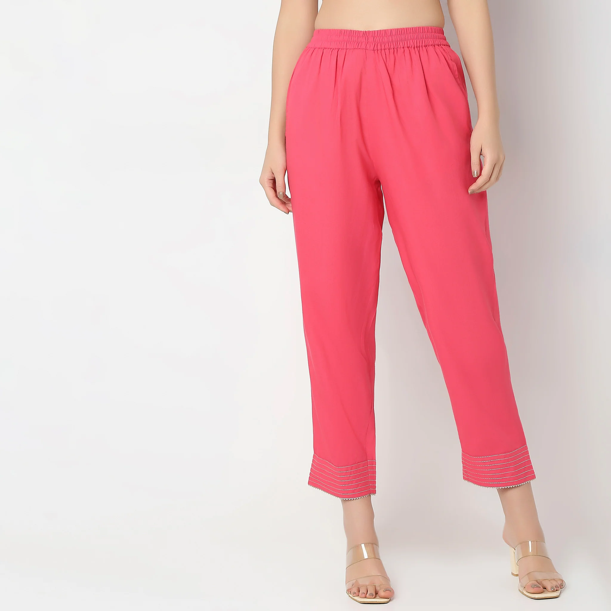 Straight Fit Mid Rise Pants - Image 2