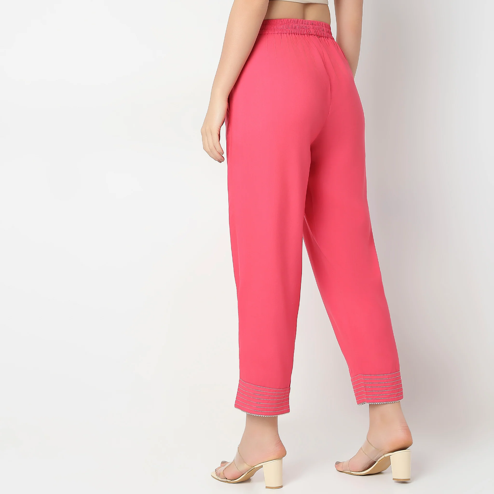 Straight Fit Mid Rise Pants - Image 3
