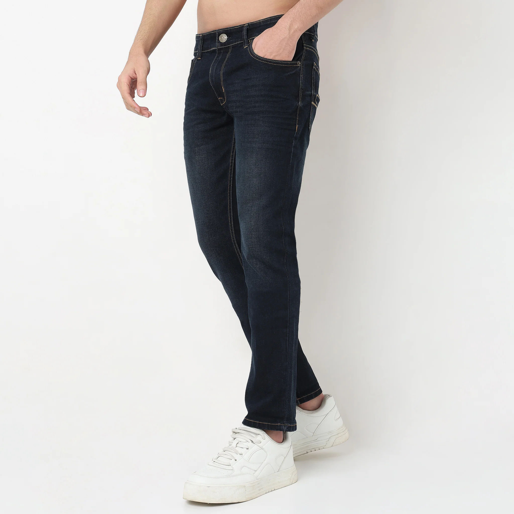 Mild Wash Straight Fit Jeans - Image 5