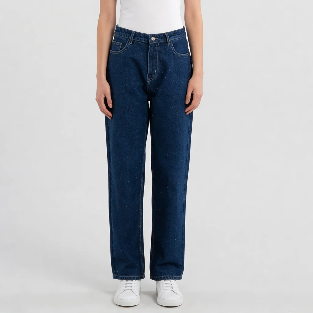 Straight Fit Mirror Look High Rise Jeans - Image 2