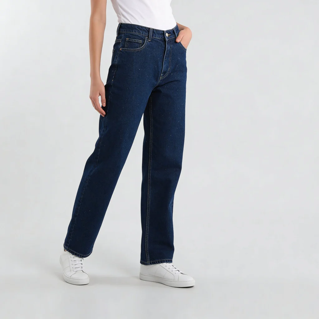 Straight Fit Mirror Look High Rise Jeans - Image 5