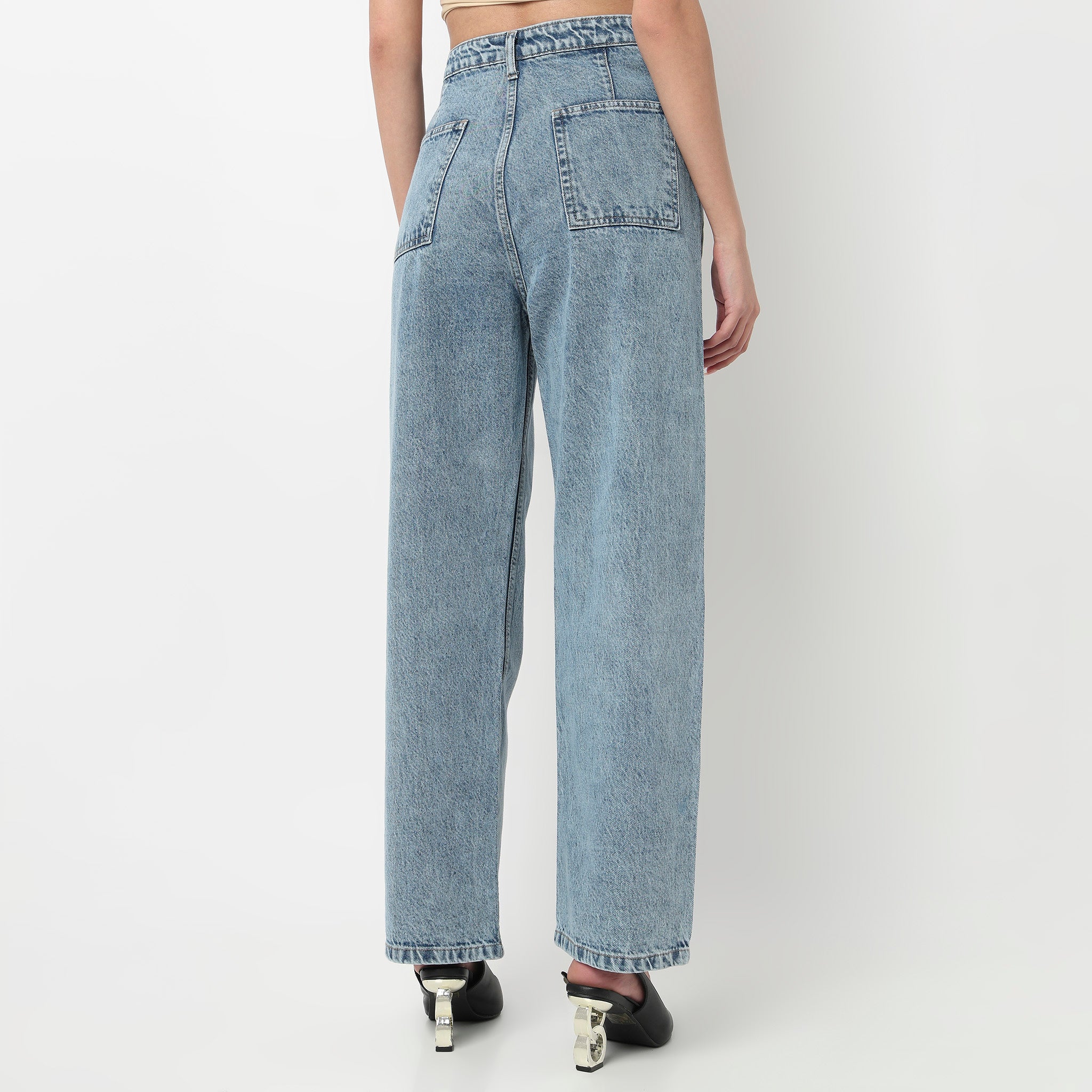 Straight Fit Mirror Stud Denim - Image 3