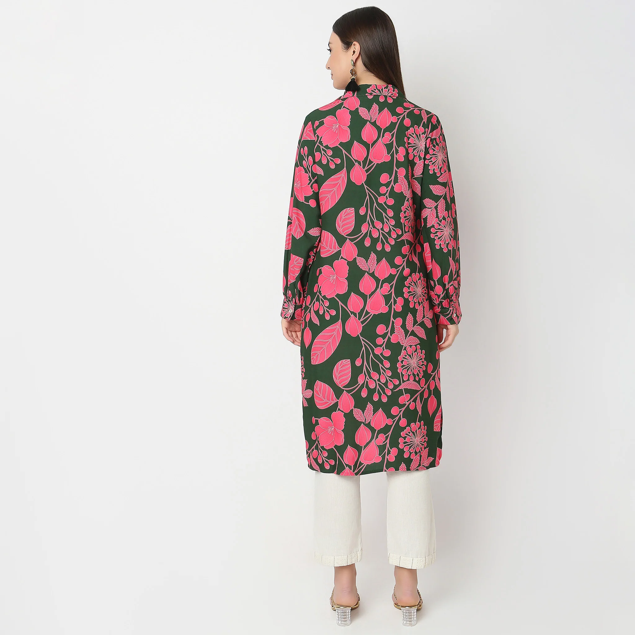 Straight Fit Printed A-Line Kurta - Image 3