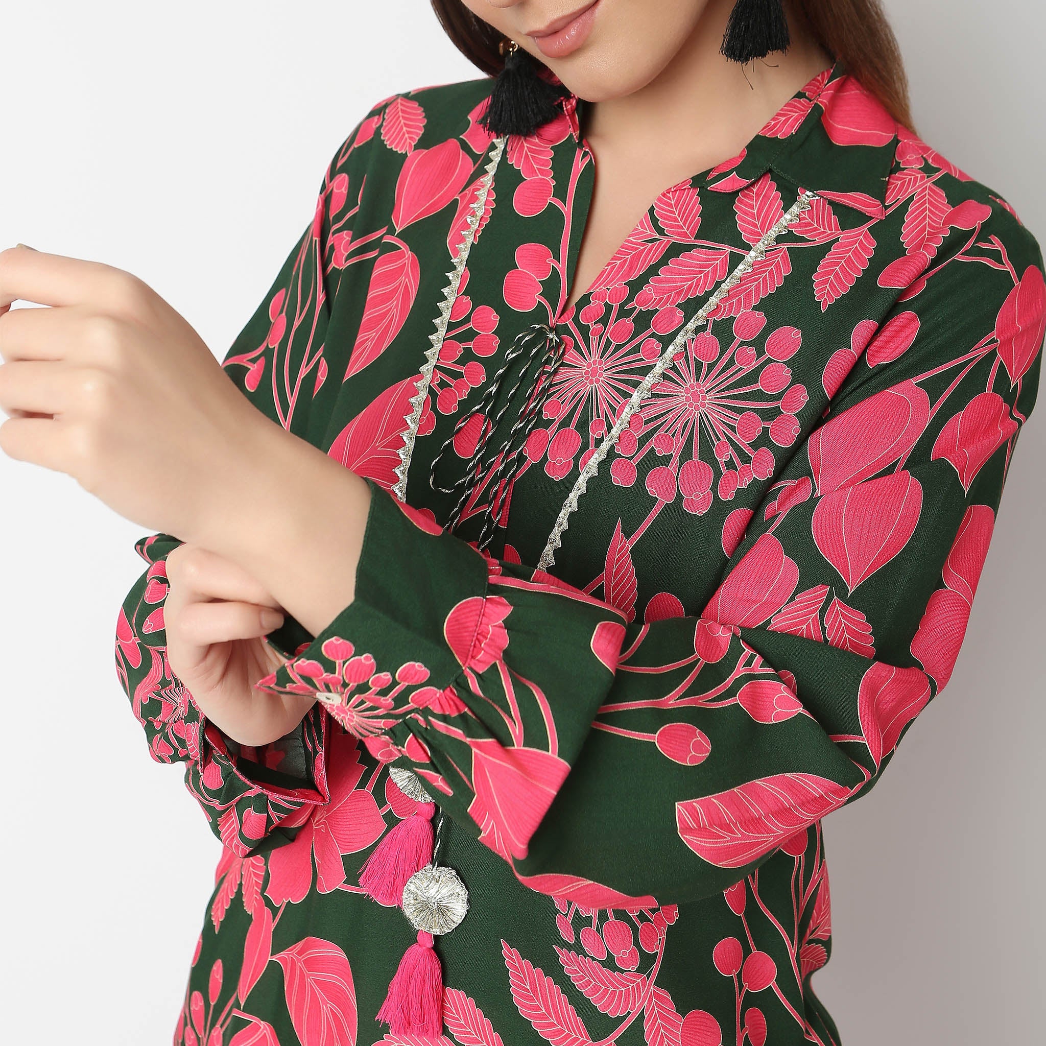 Straight Fit Printed A-Line Kurta - Image 4