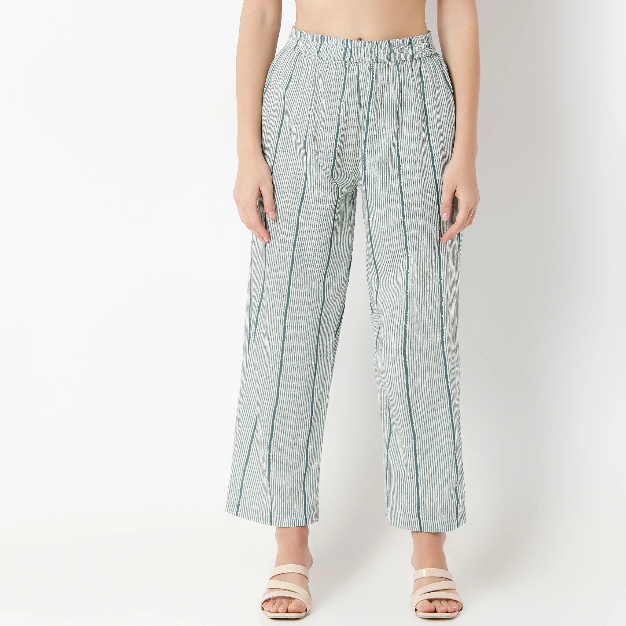 Ankle Length Straight Fit Printed Pants - Image 2