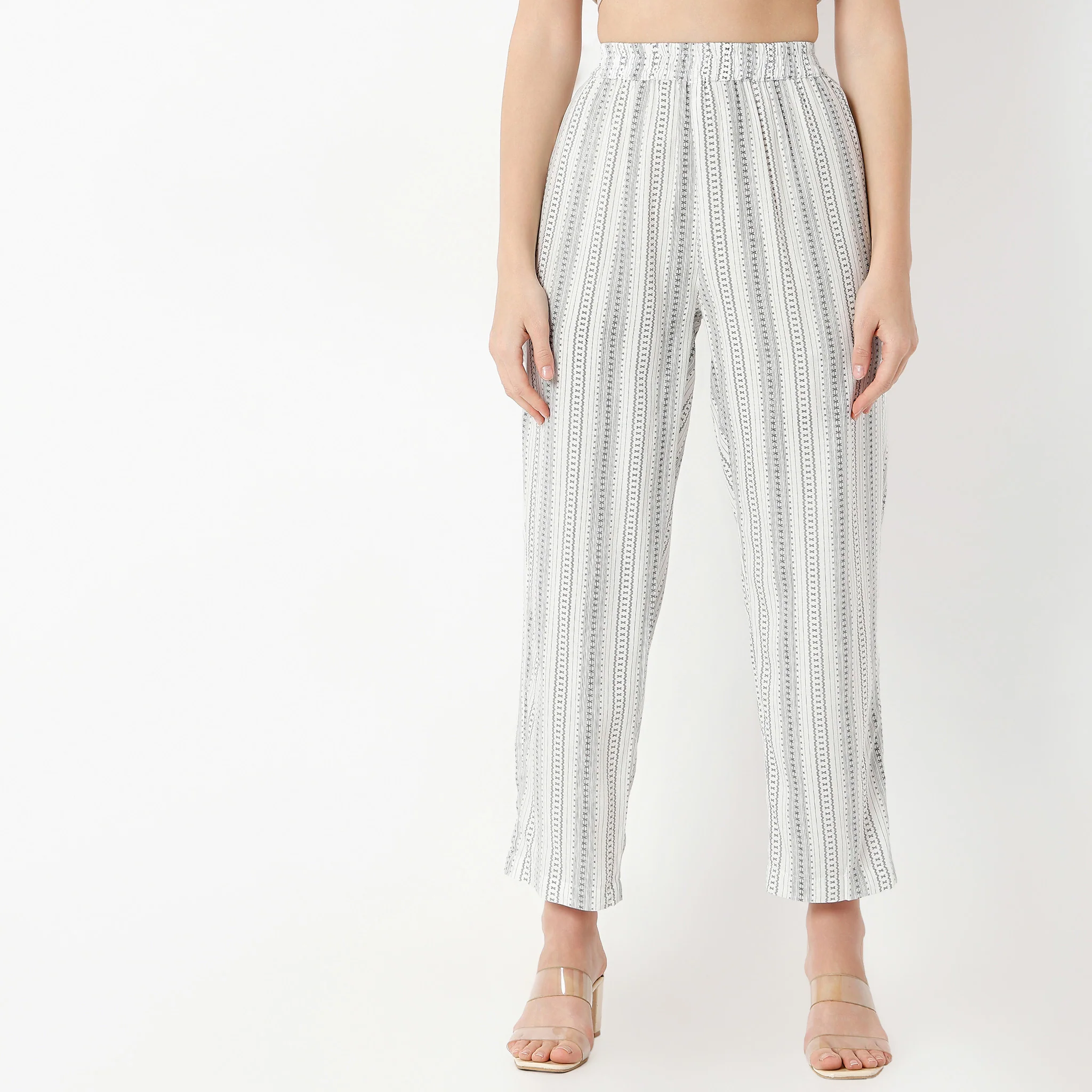 Ankle Length Straight Fit Printed Pants - Image 2