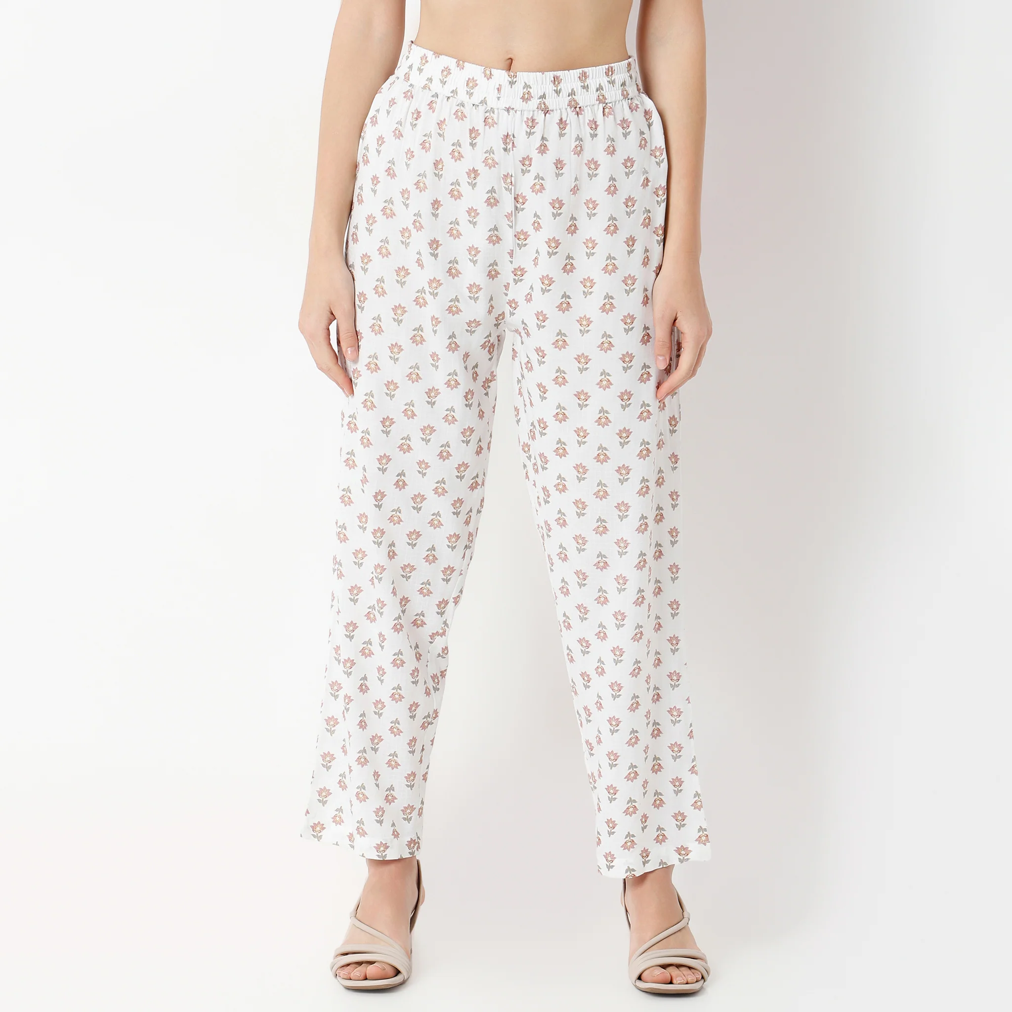 Ankle Length Straight Fit Printed Pants - Image 2