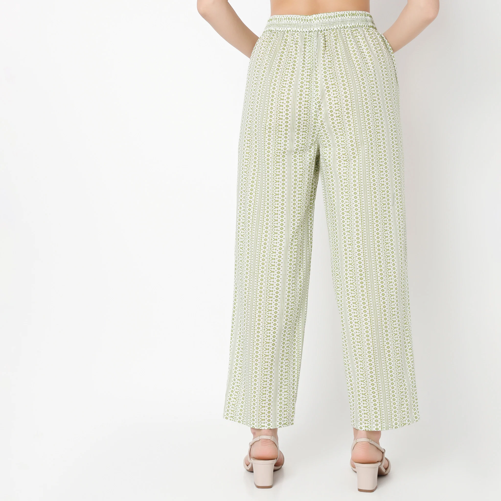 Ankle Length Straight Fit Printed Pants - Image 3