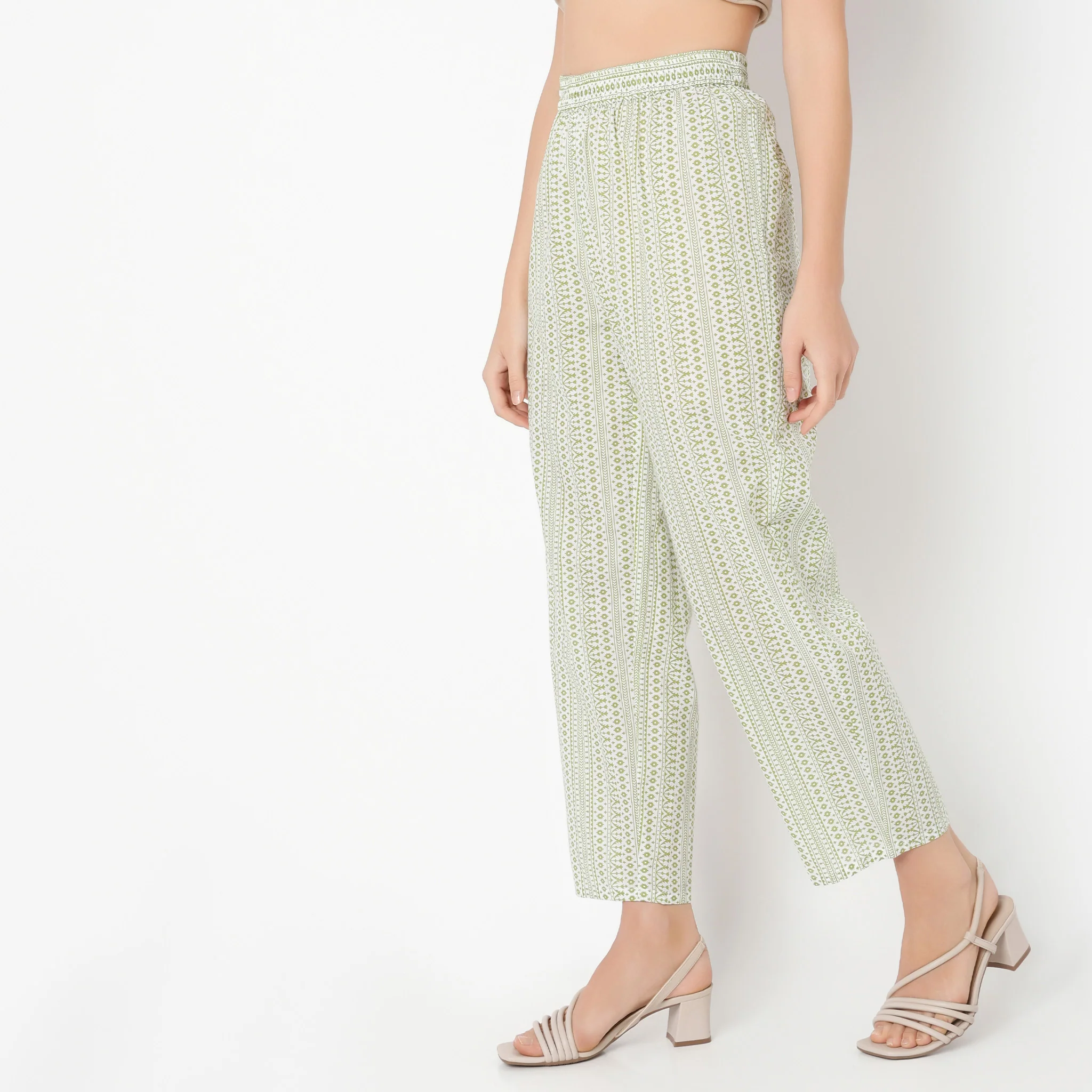 Ankle Length Straight Fit Printed Pants - Image 5