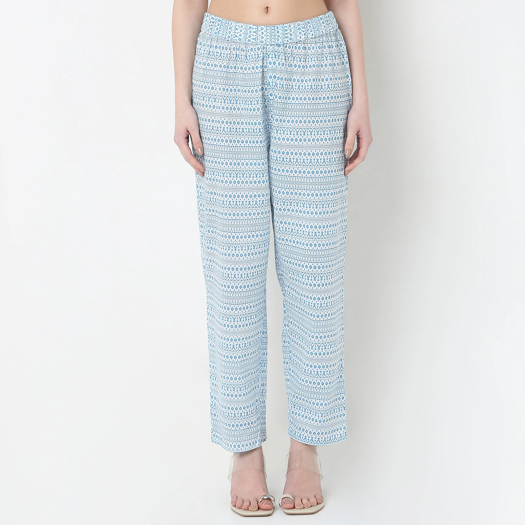 Ankle Length Straight Fit Printed Pants - Image 7