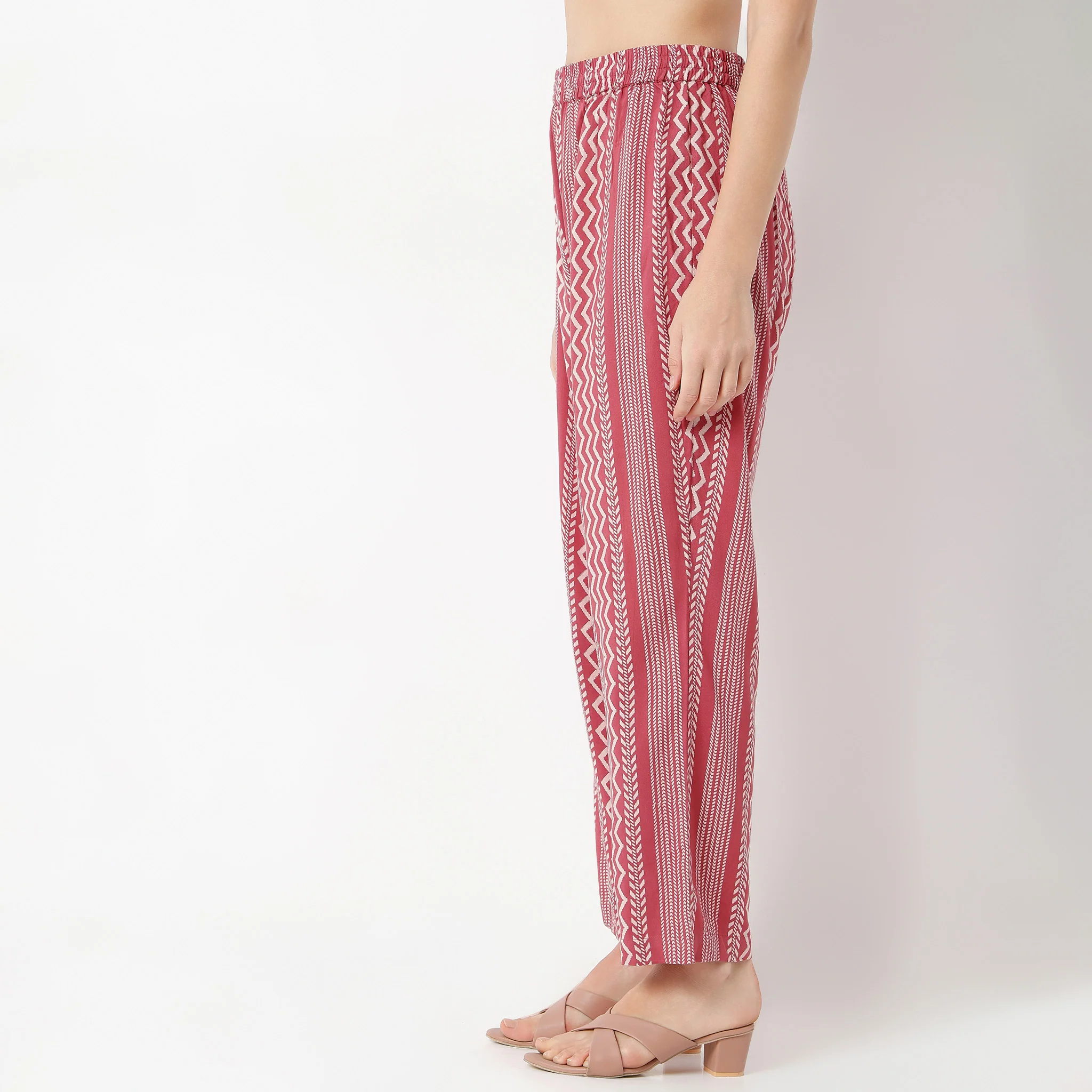 Ankle Length Straight Fit Printed Pants - Image 5