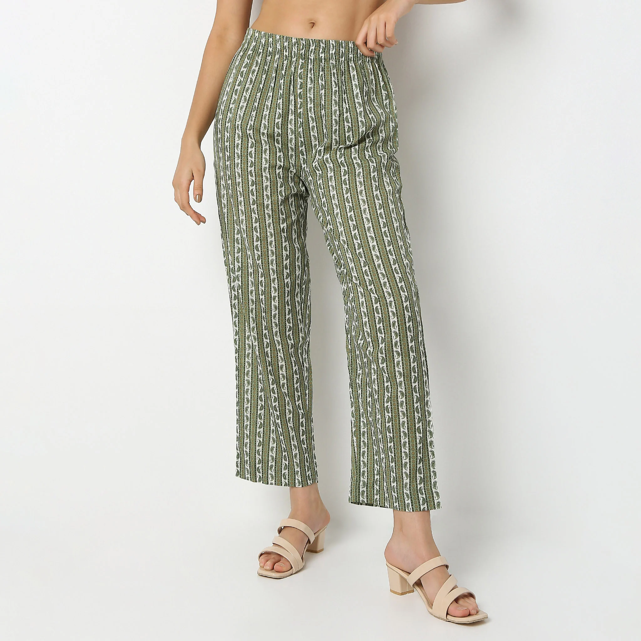 Ankle Length Straight Fit Printed Pants - Image 7