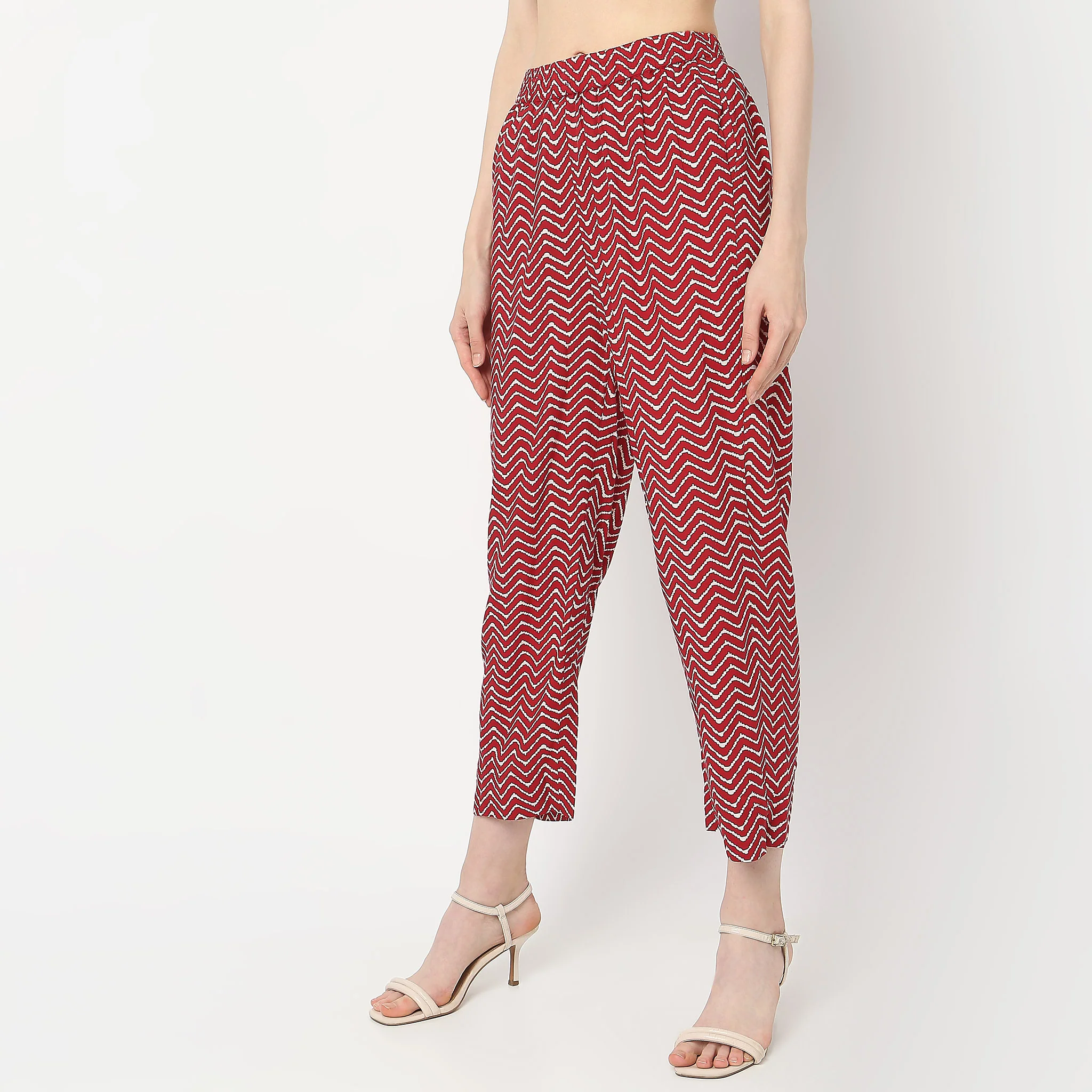 Straight Fit Printed Ankle Length Pants - Image 5