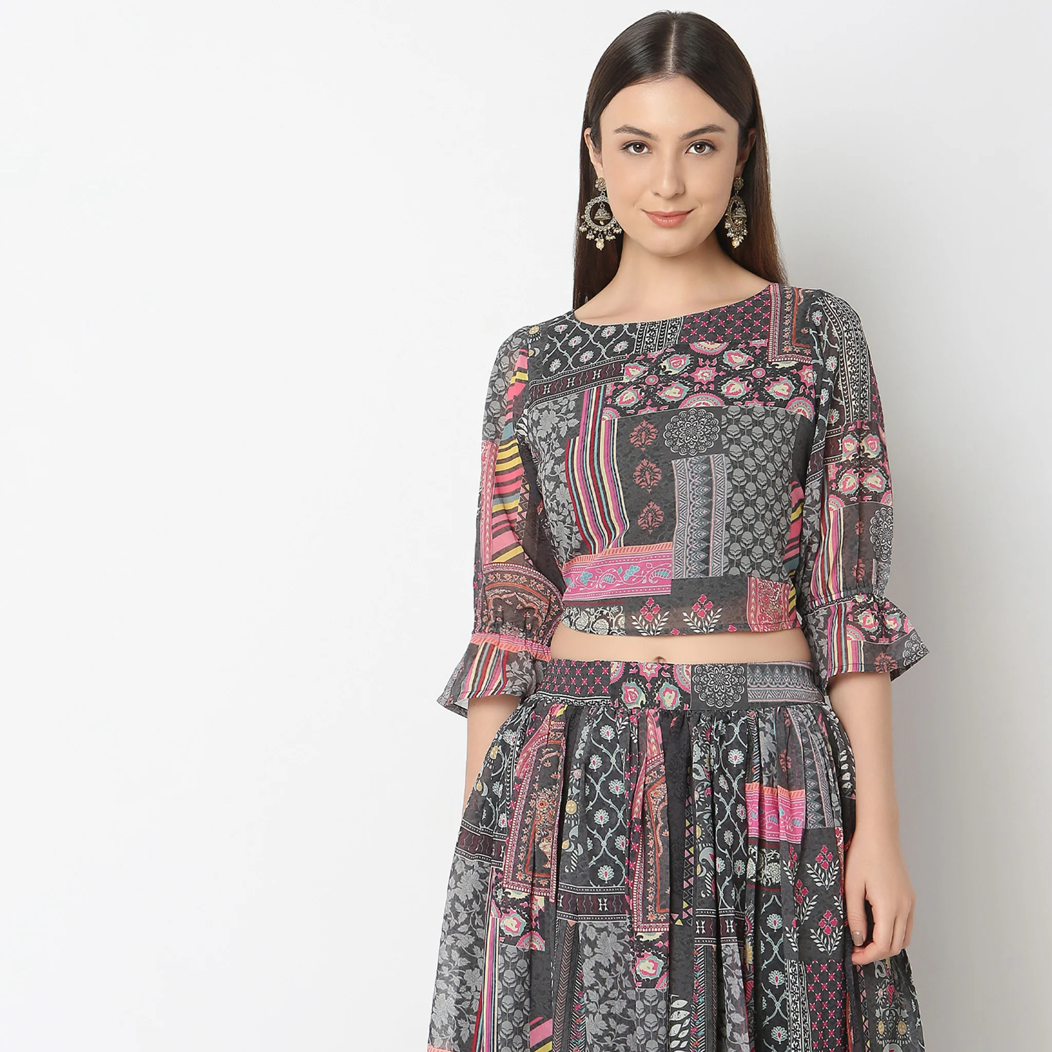 Straight Fit Printed Crop Top - Image 2