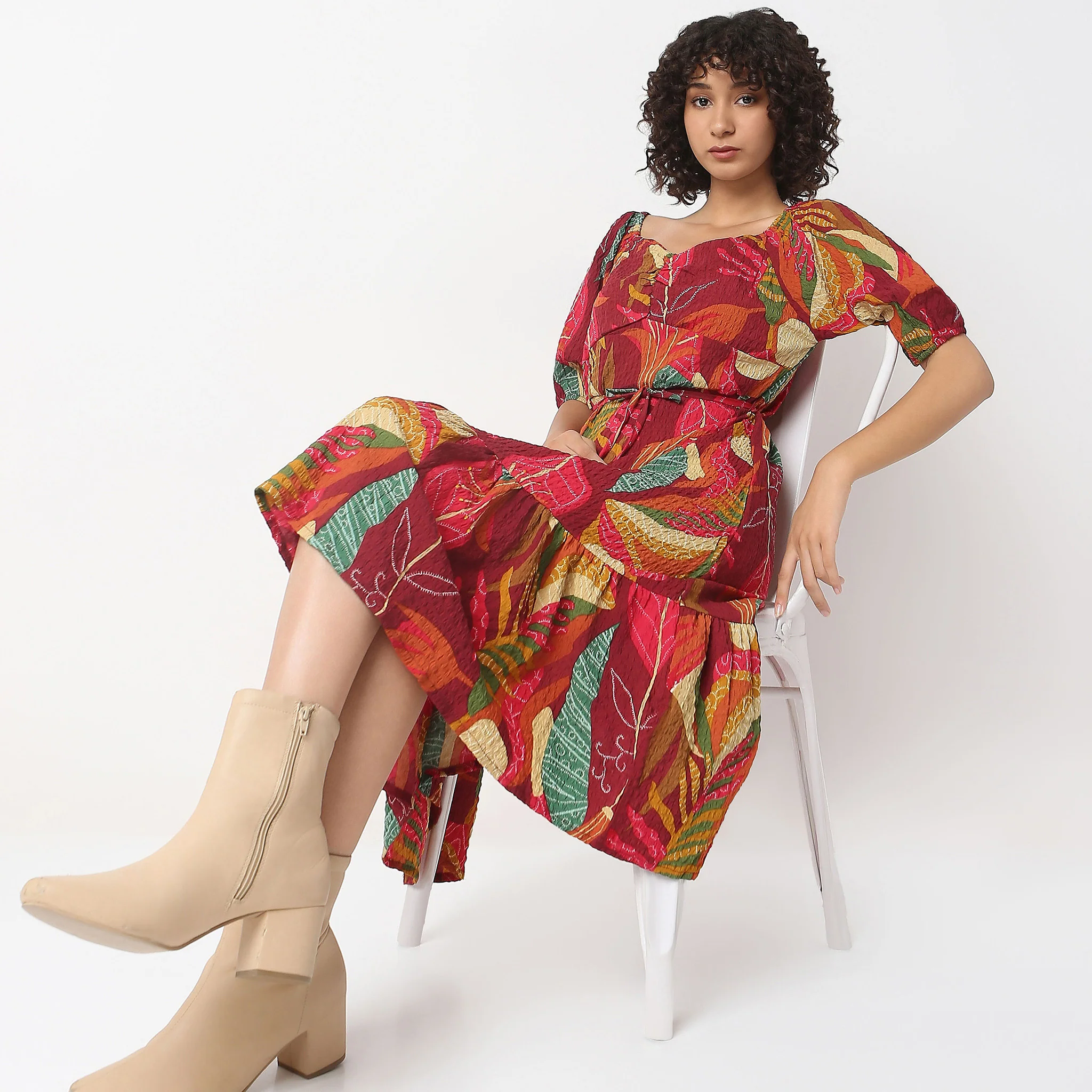 Flare Fit Printed Dress
