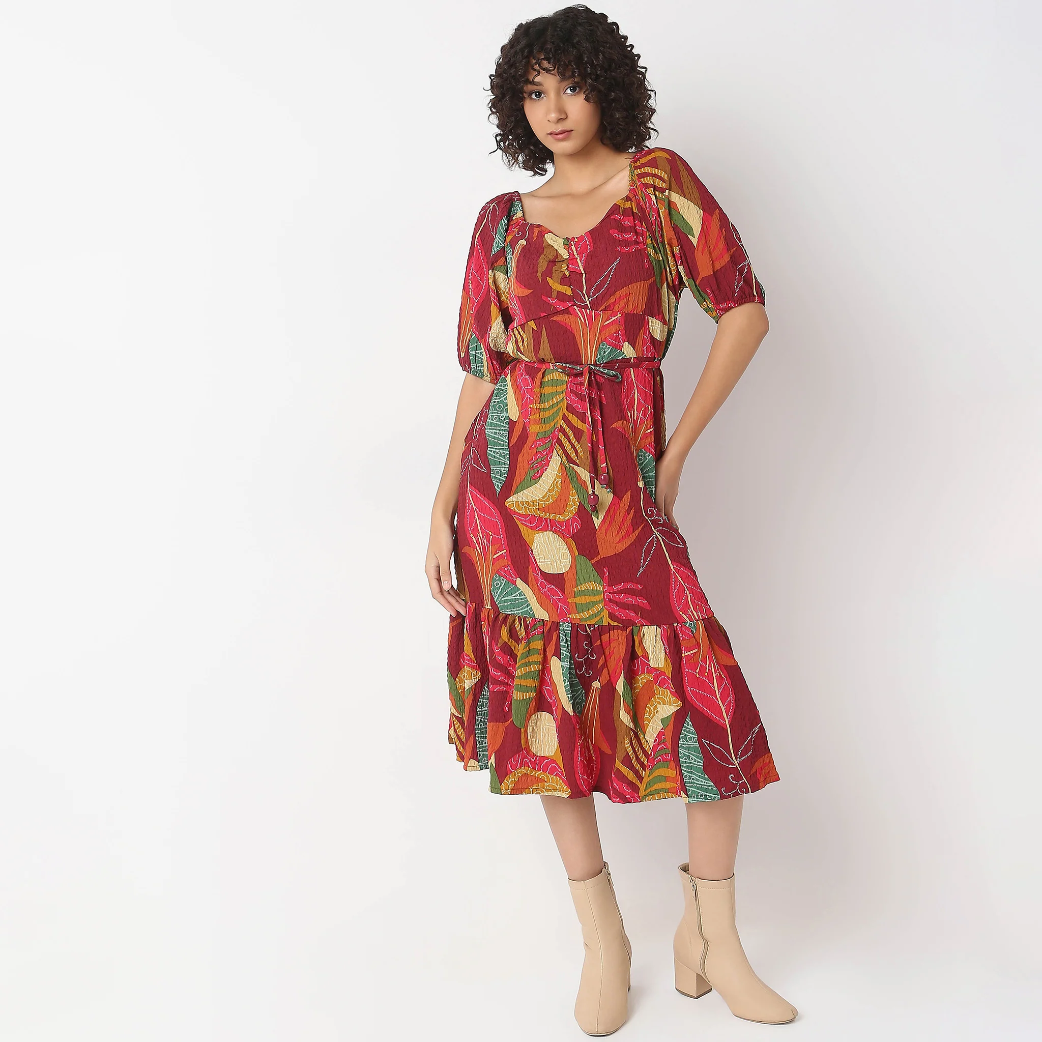 Flare Fit Printed Dress - Image 2