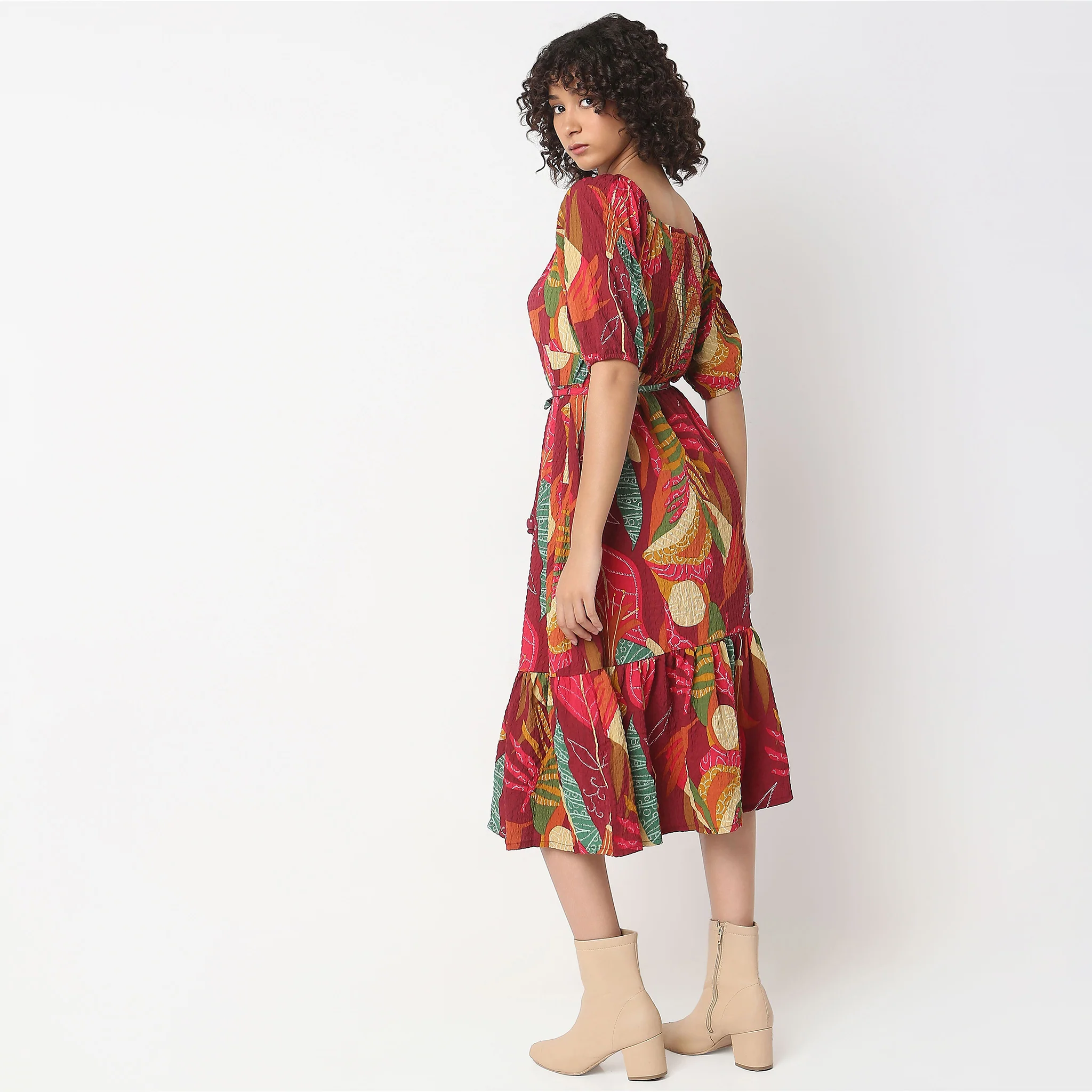 Flare Fit Printed Dress - Image 3