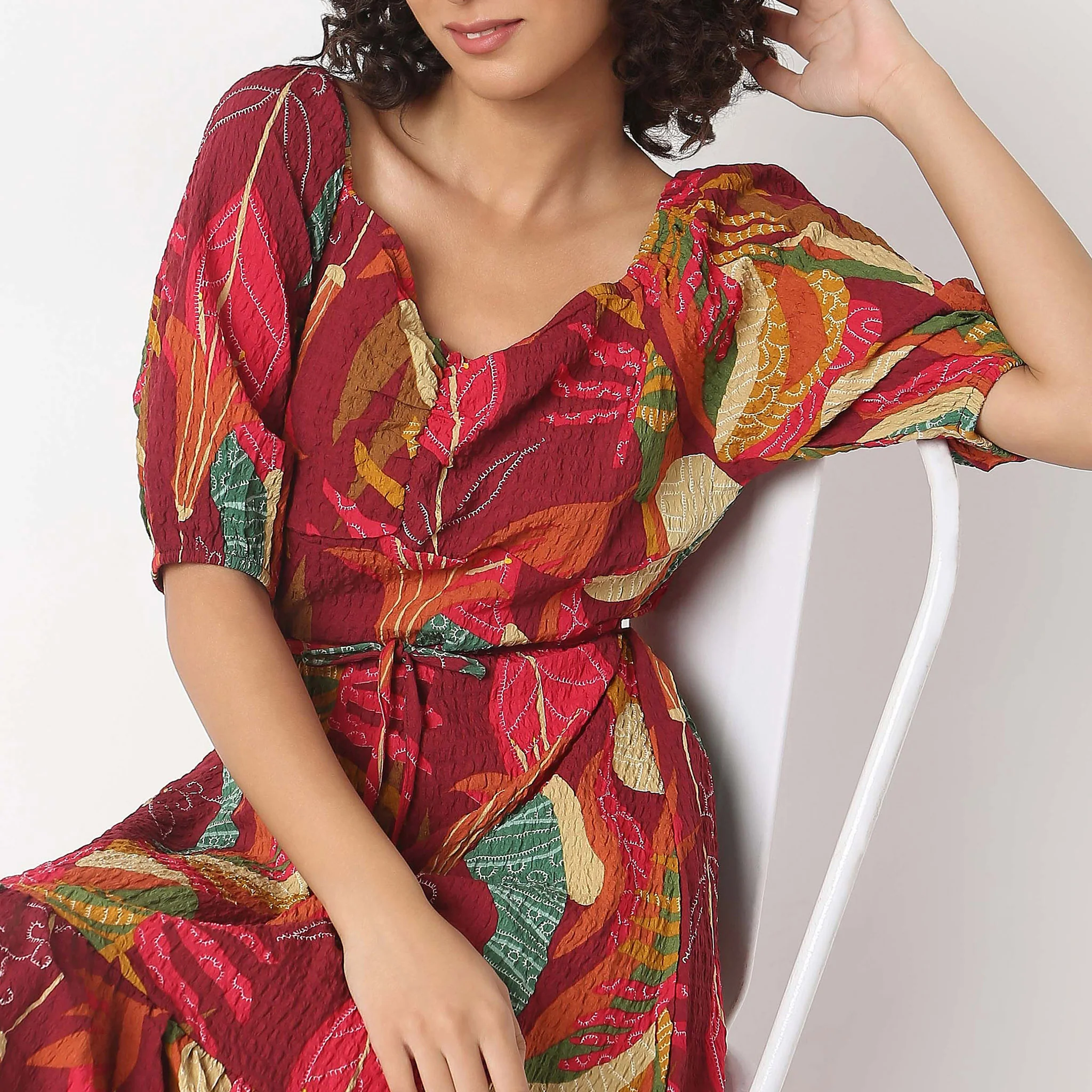 Flare Fit Printed Dress - Image 4