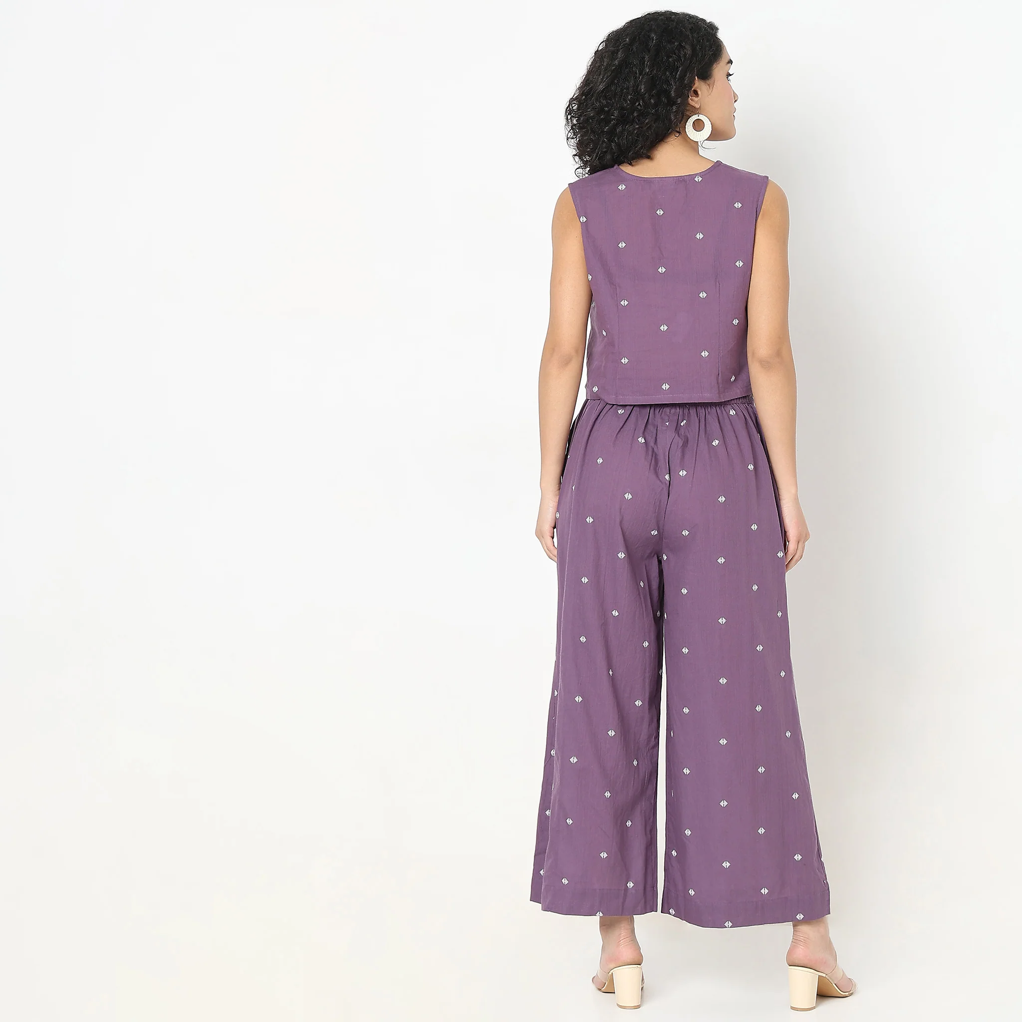 Straight Fit Printed Waist Coat With Palazzo Co-Ords - Image 11