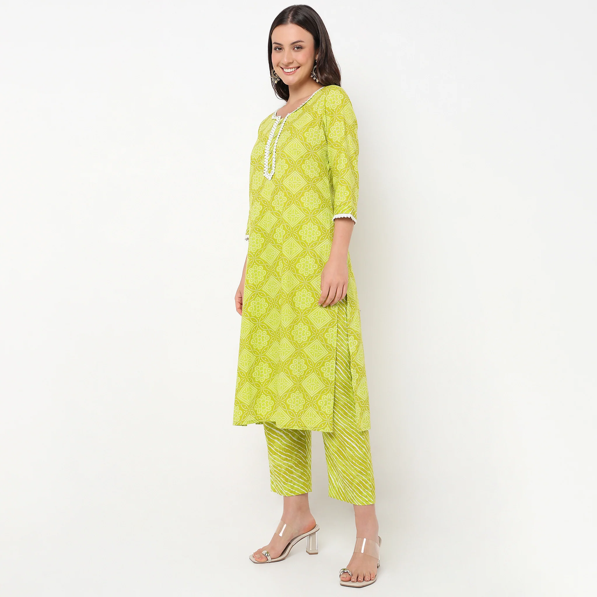 Straight Fit Printed Kurta And Pant With Dupatta Set - Image 4