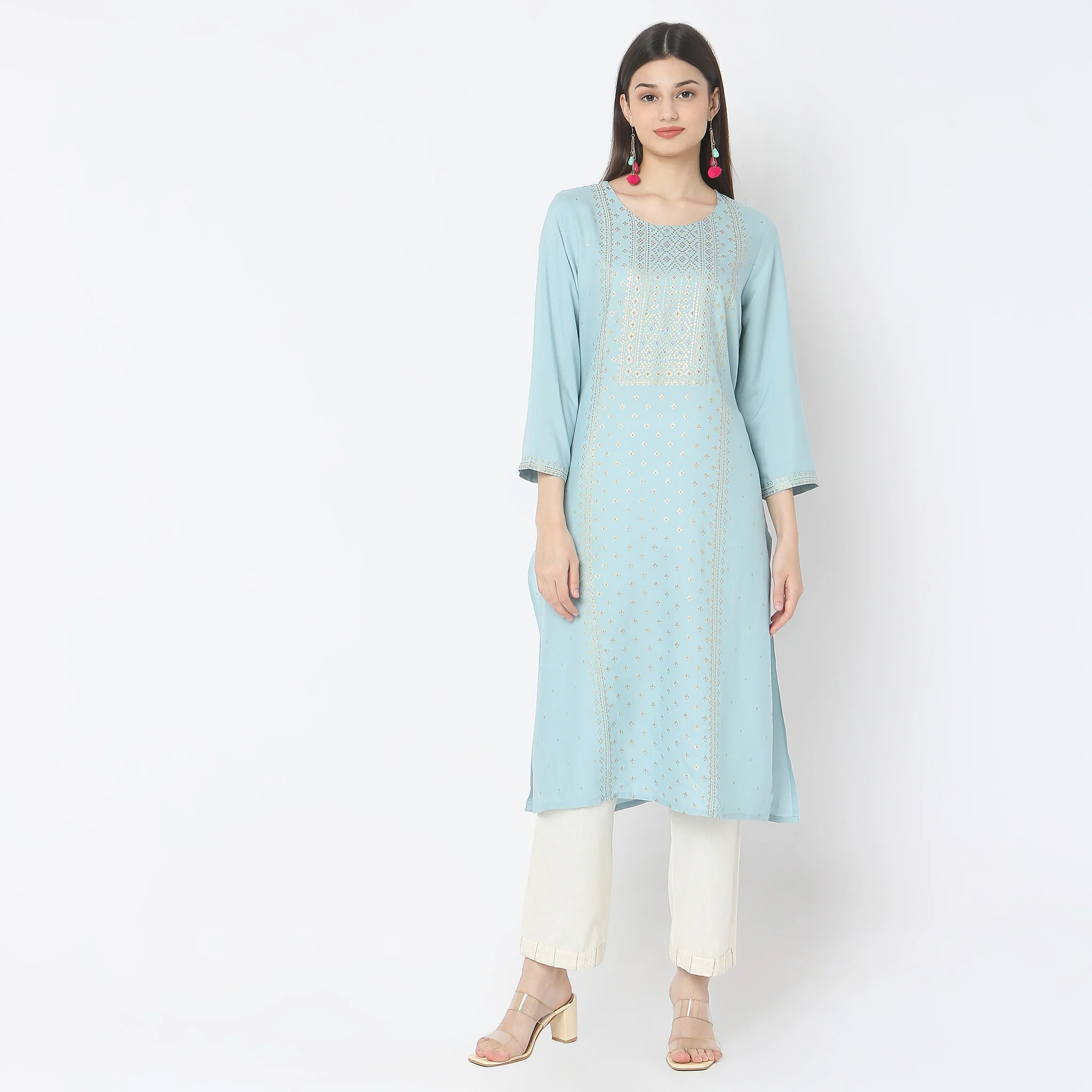 Straight Fit Printed Kurta - Image 7