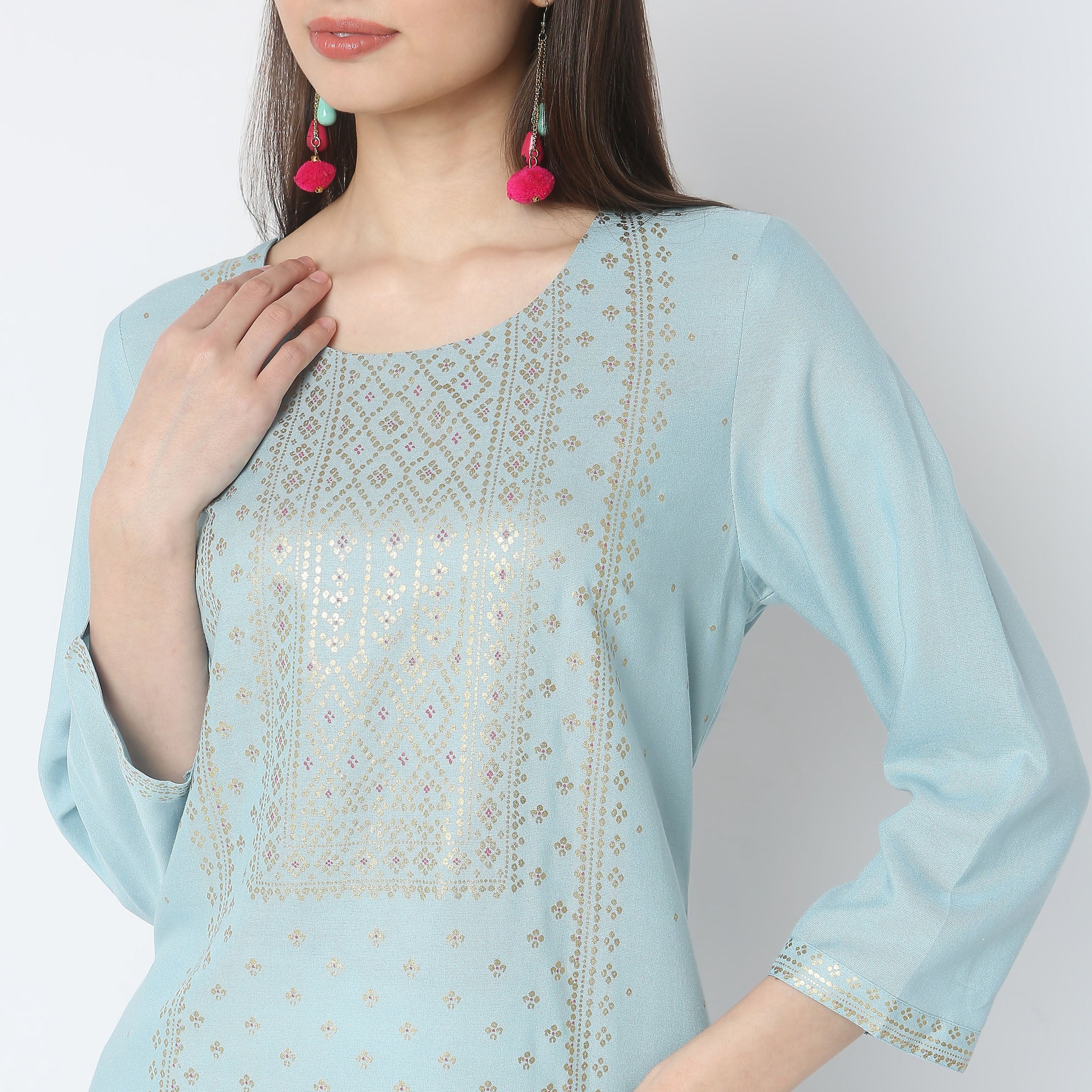 Straight Fit Printed Kurta - Image 9