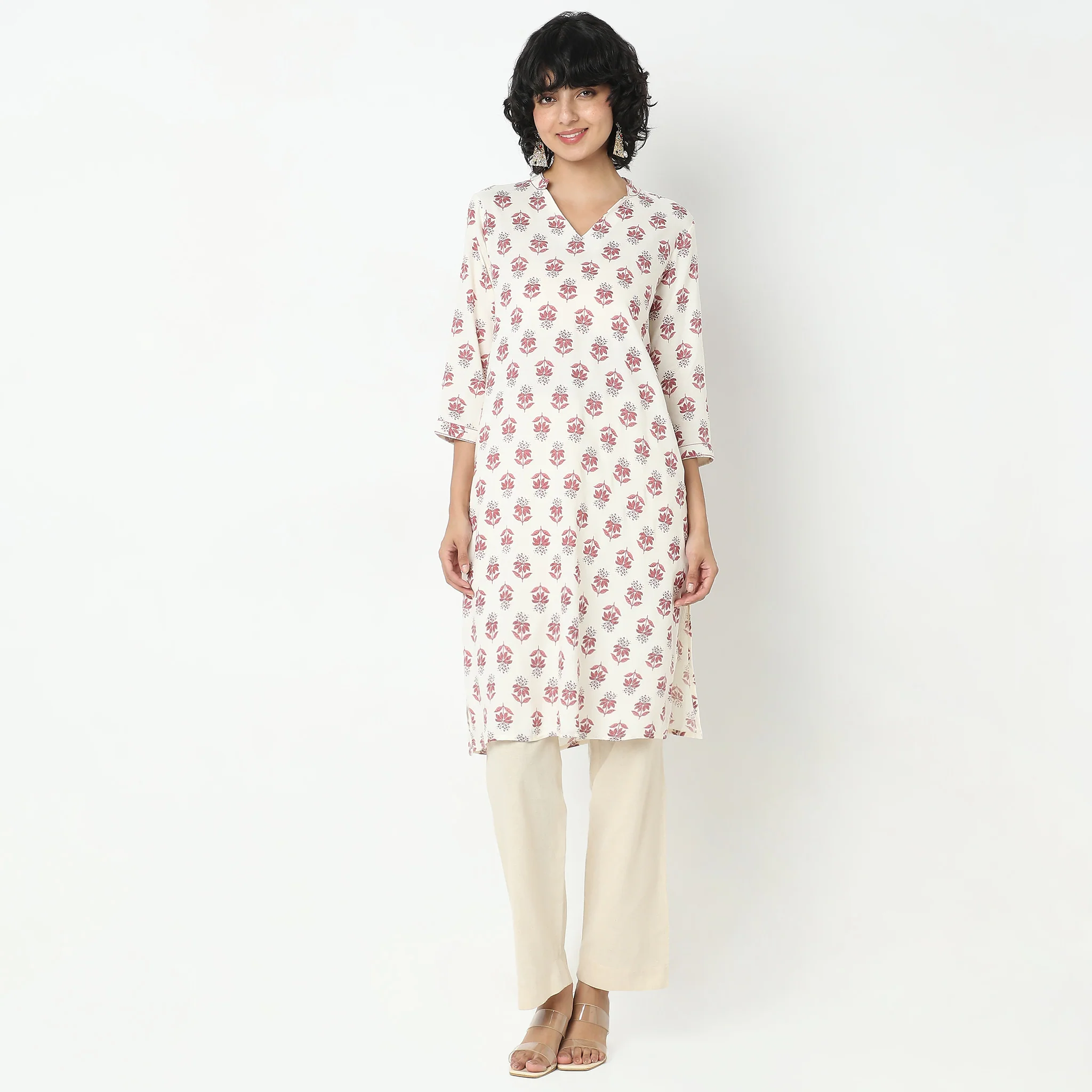 Straight Fit Printed Kurta - Image 2