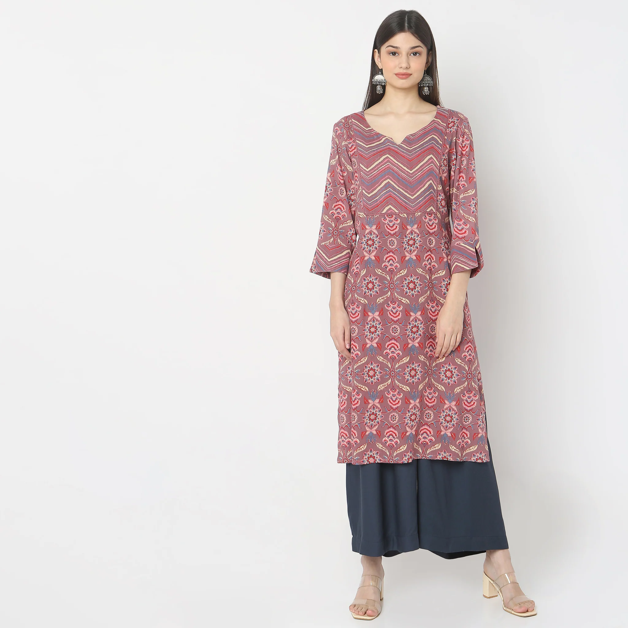 Straight Fit Printed Kurta - Image 2