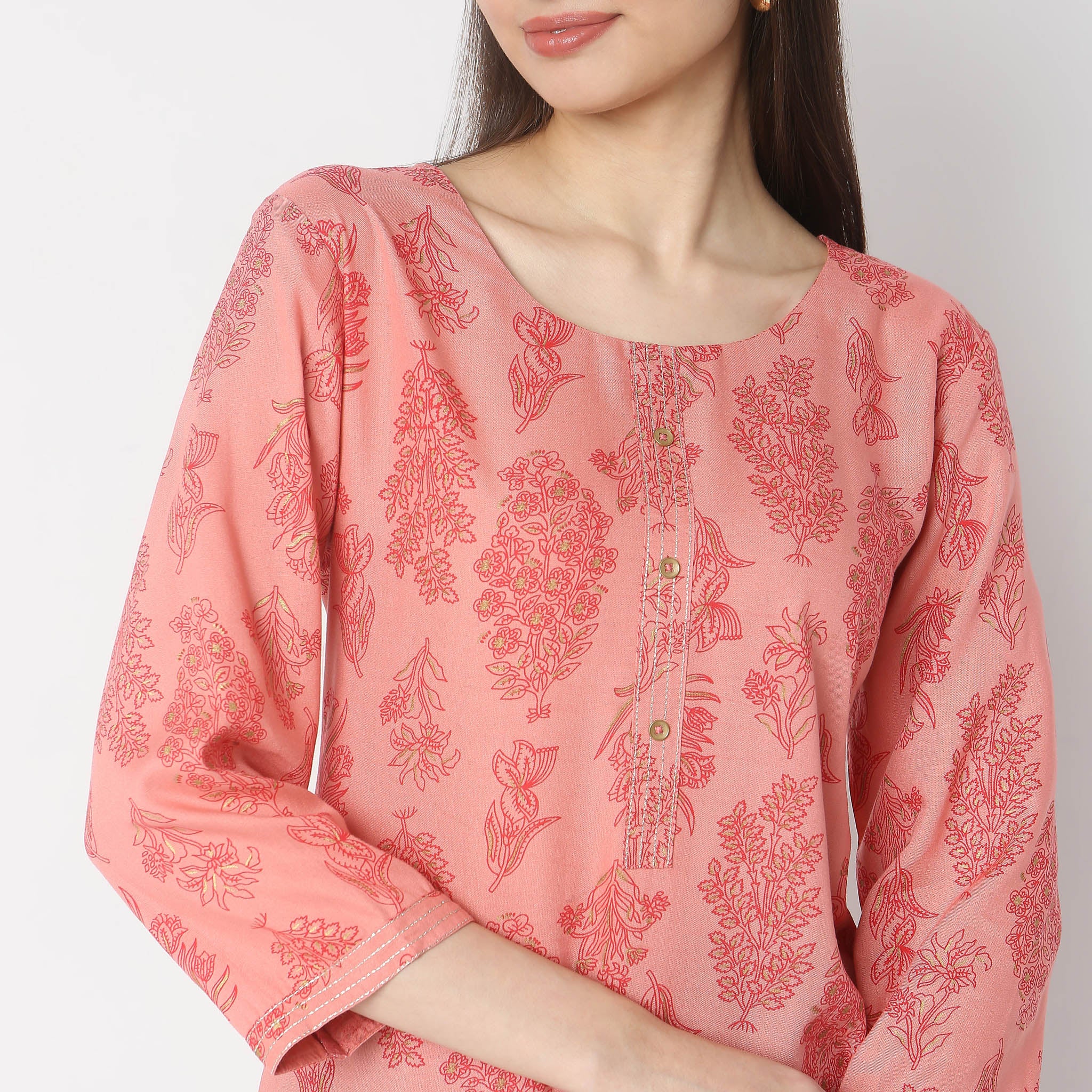 Straight Fit Printed Kurta - Image 4