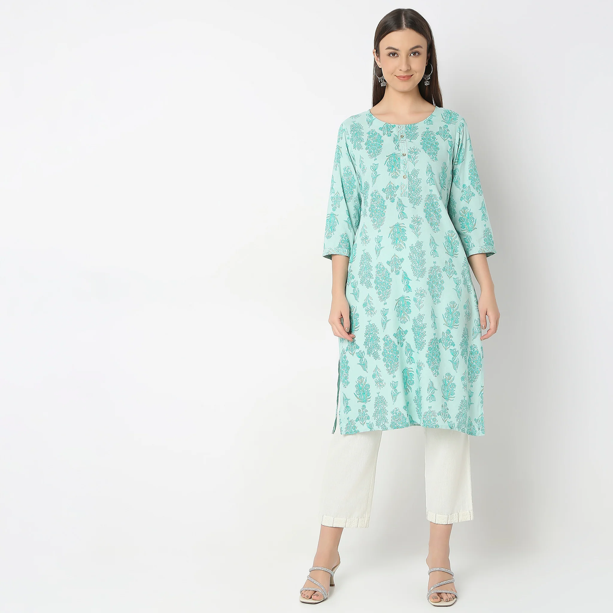 Straight Fit Printed Kurta - Image 7