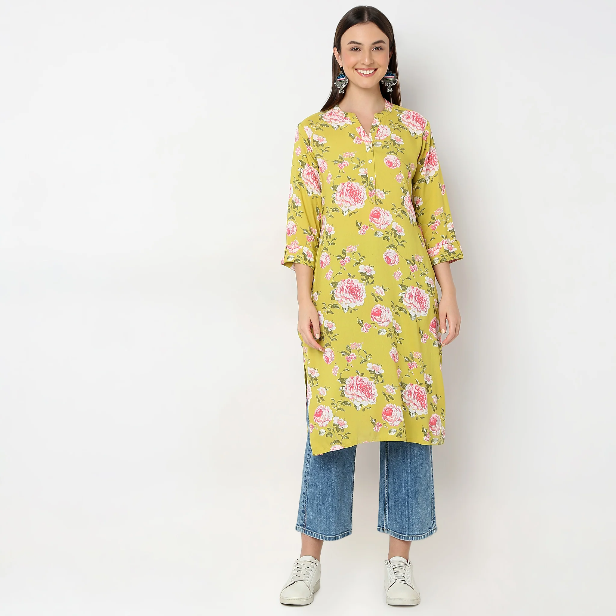 Straight Fit Printed Kurta - Image 2