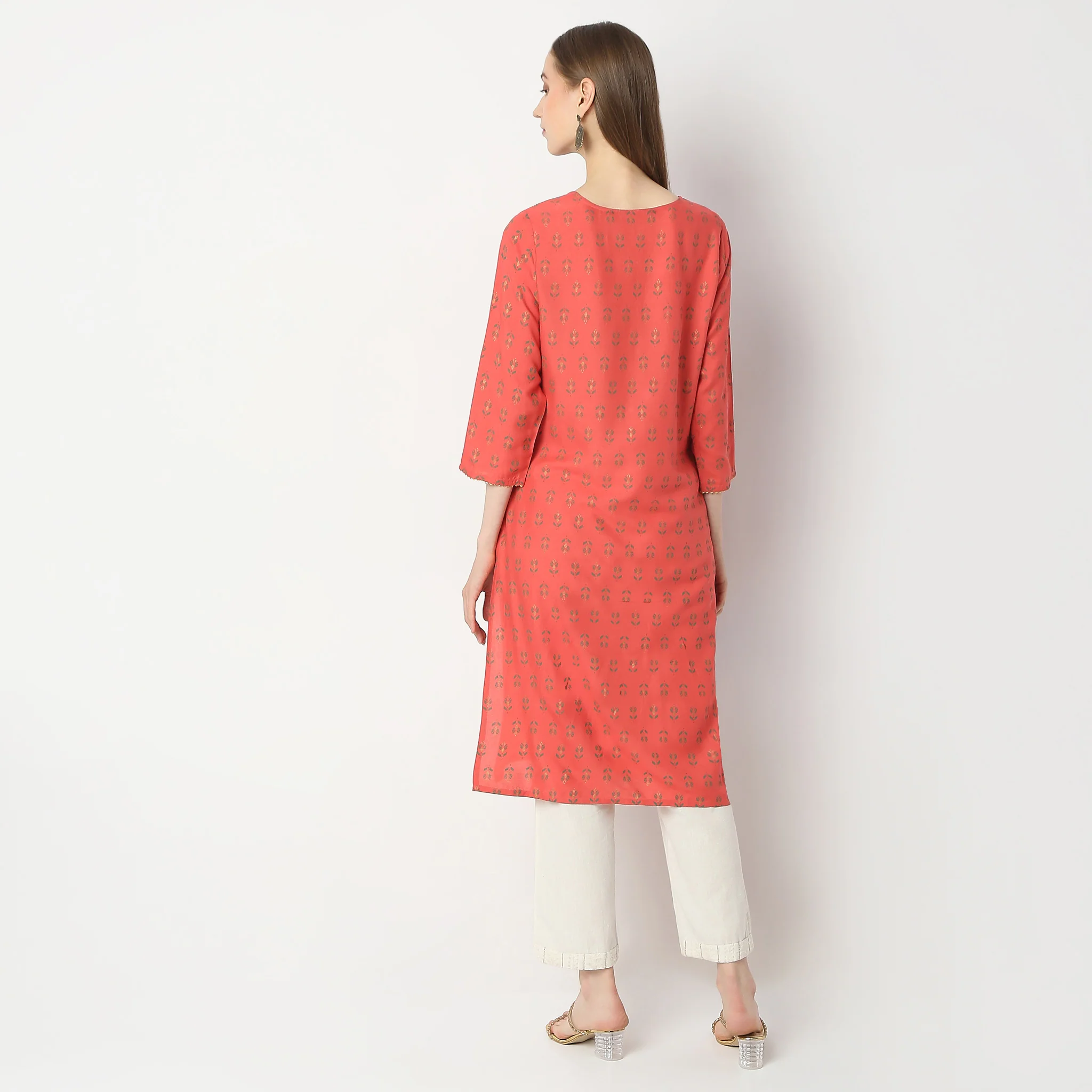 Straight Fit Printed Kurta - Image 3
