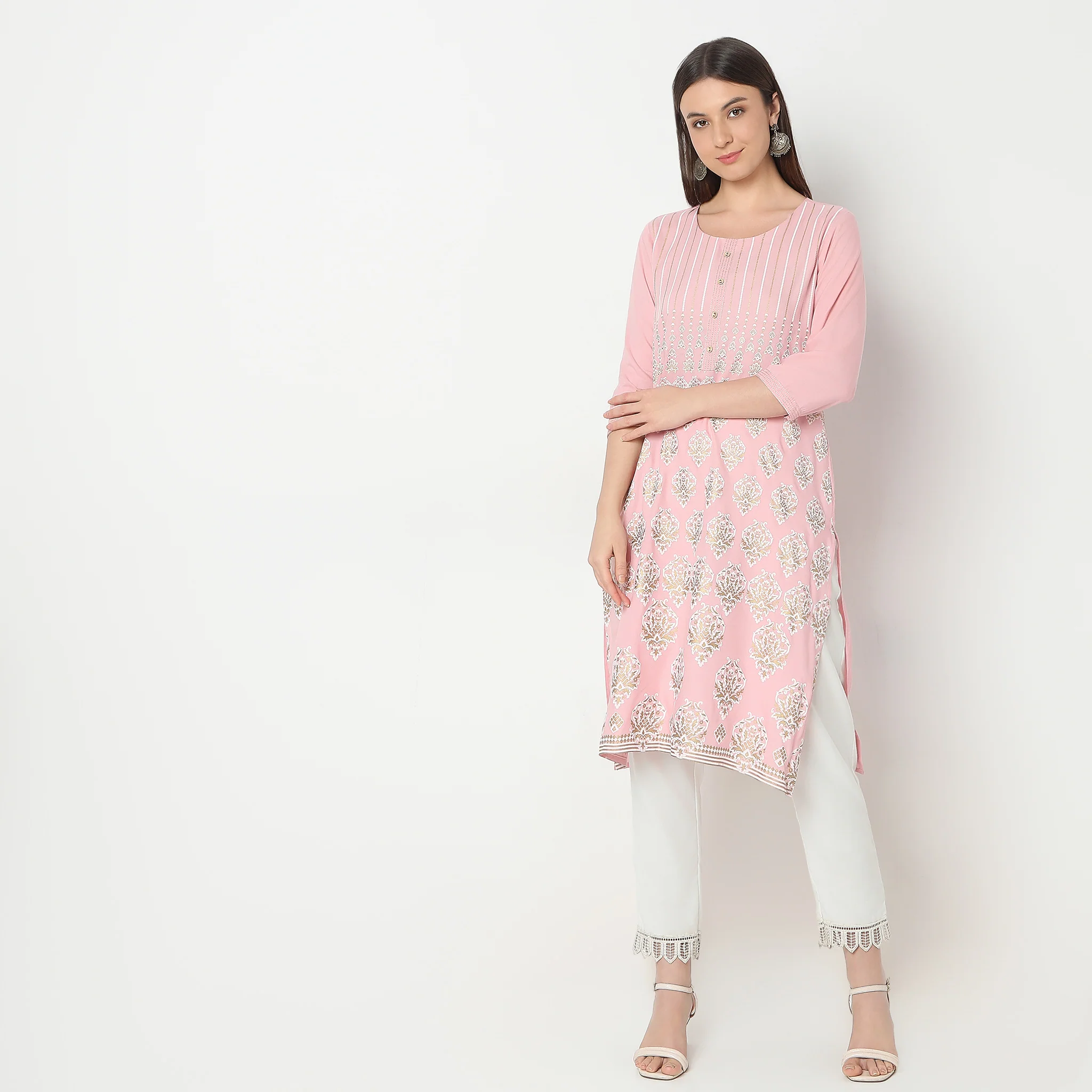 Straight Fit Printed Kurta - Image 2
