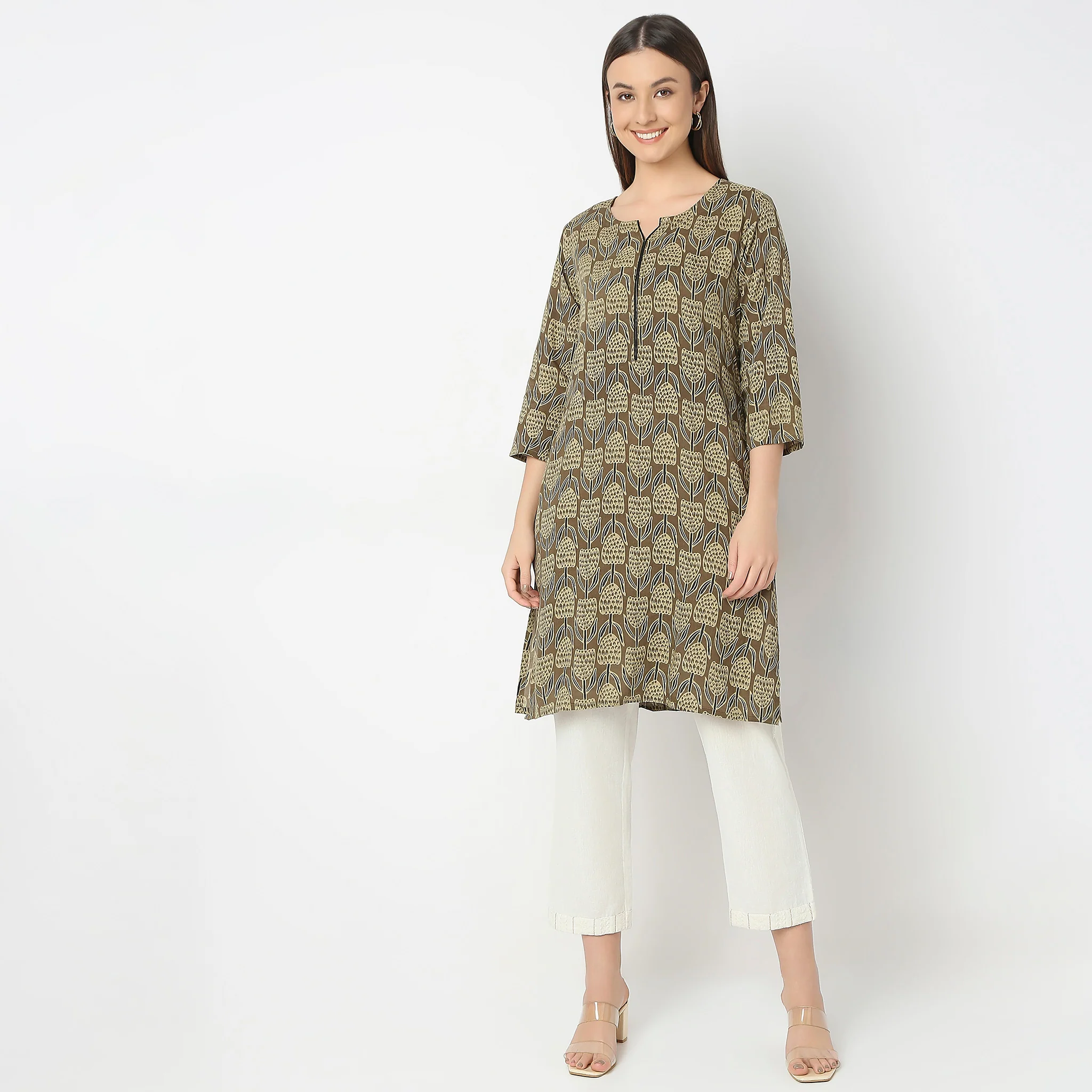 Straight Fit Printed Kurta - Image 2