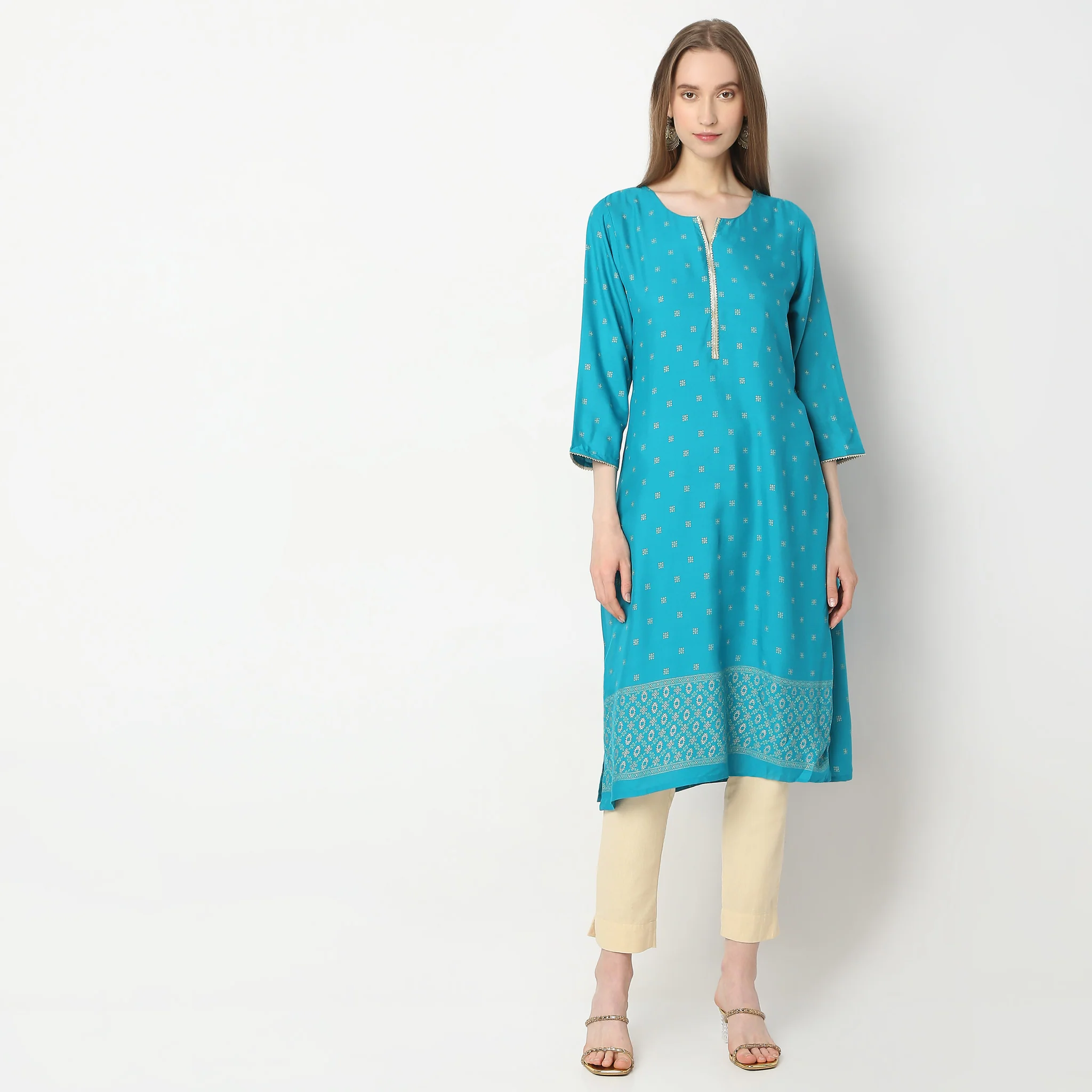 Straight Fit Printed Kurta - Image 2