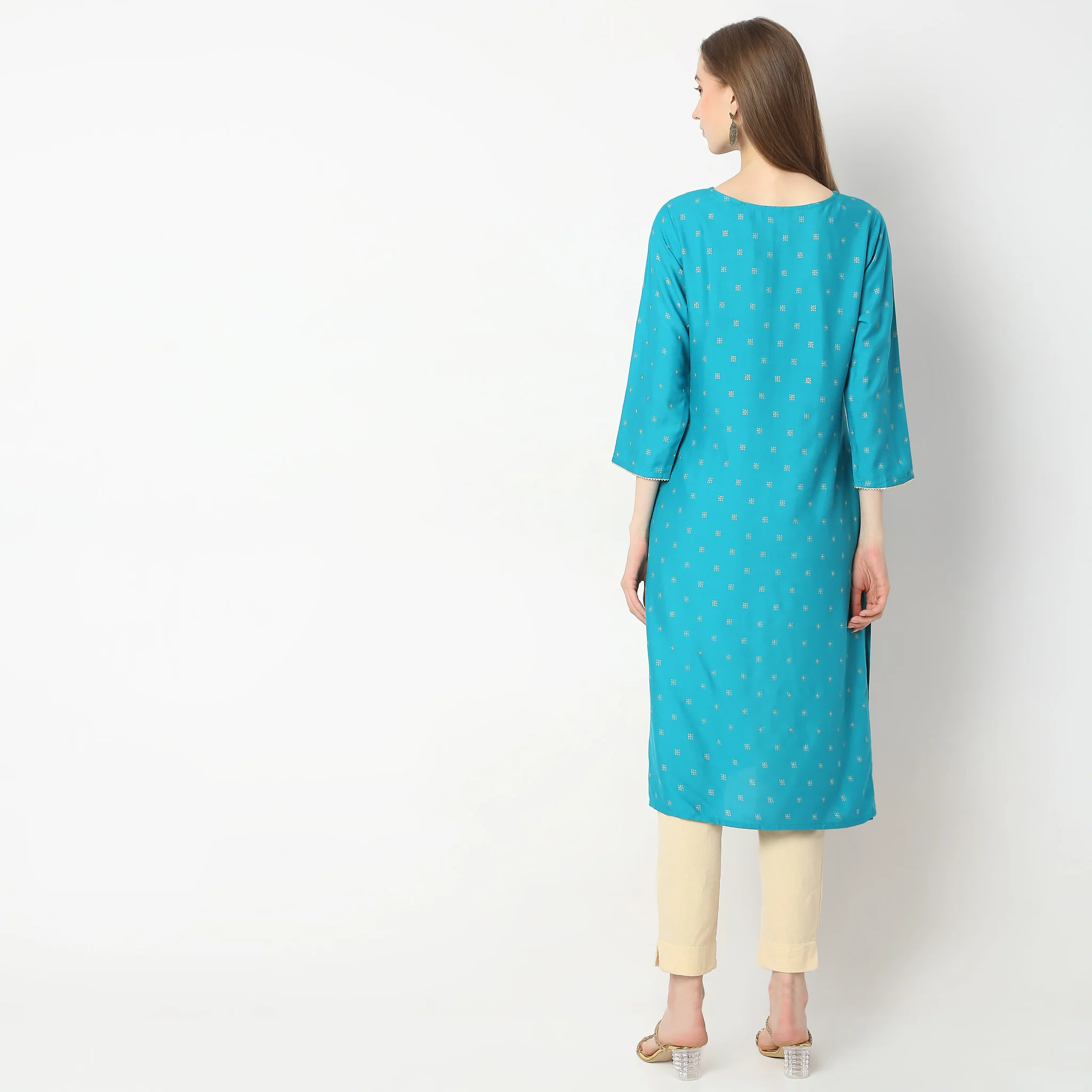Straight Fit Printed Kurta - Image 3