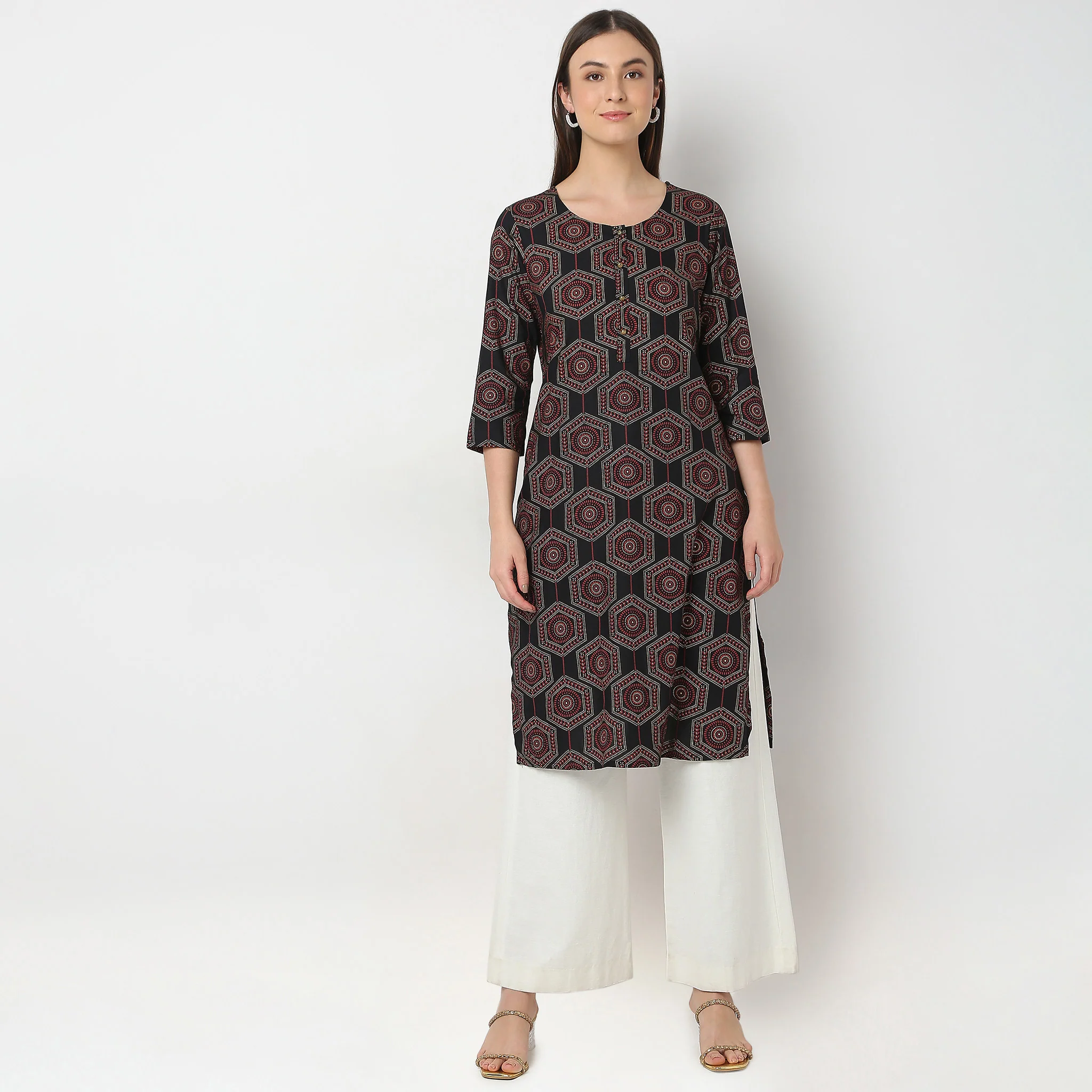 Straight Fit Printed Kurta - Image 2