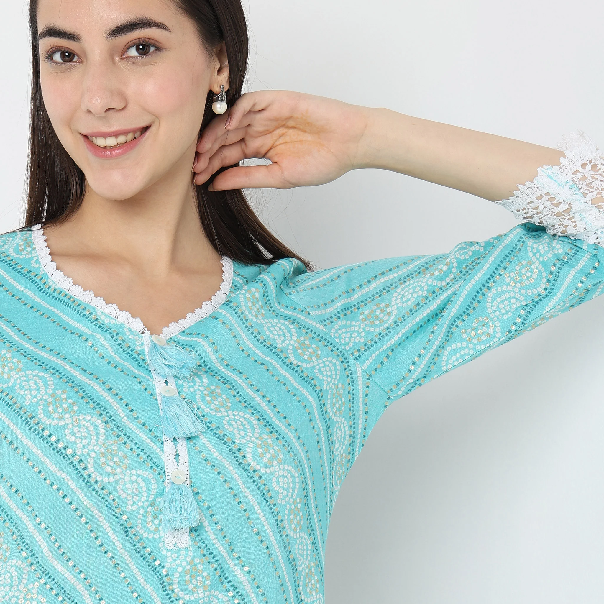 Straight Fit Printed Kurta - Image 9