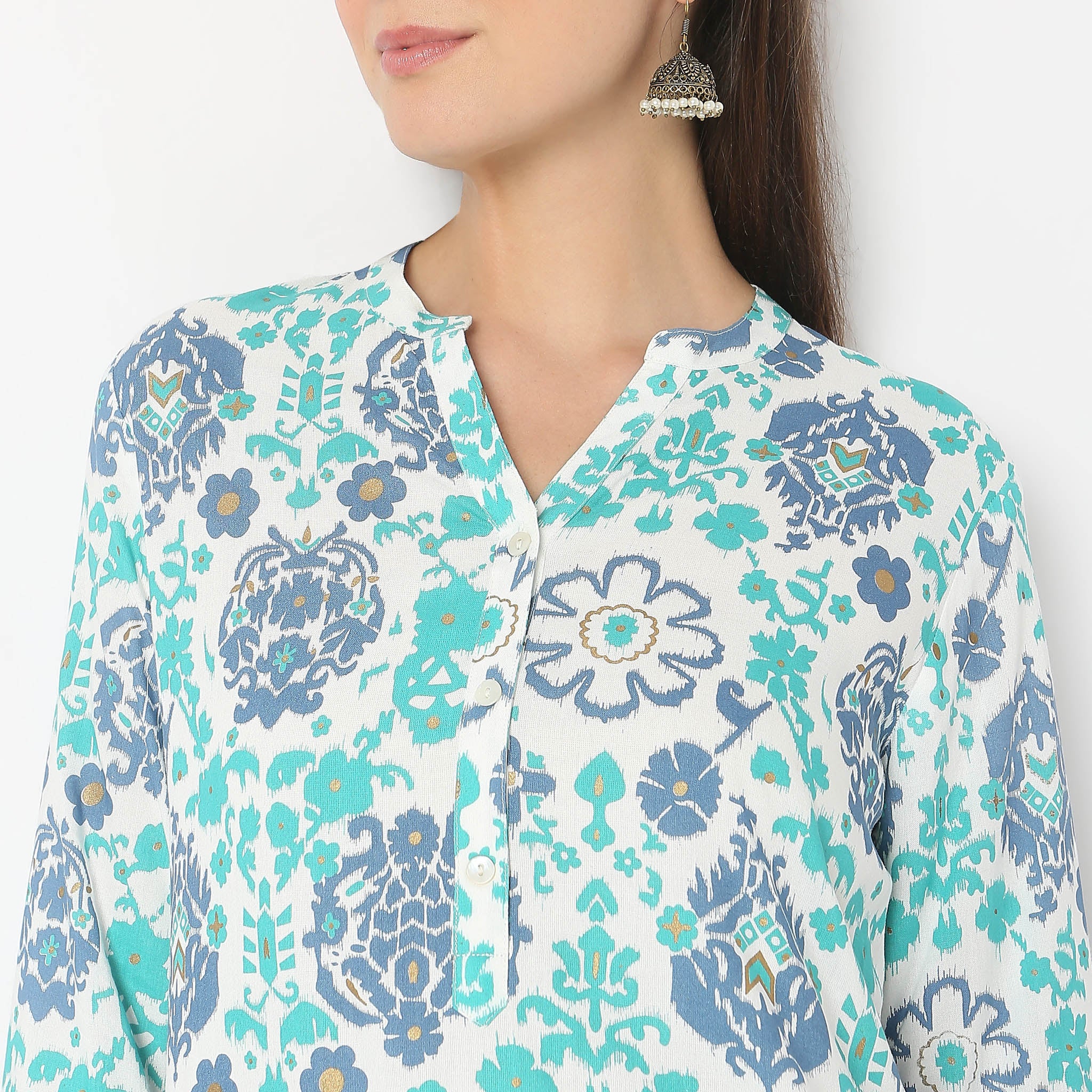 Straight Fit Printed Kurta - Image 4