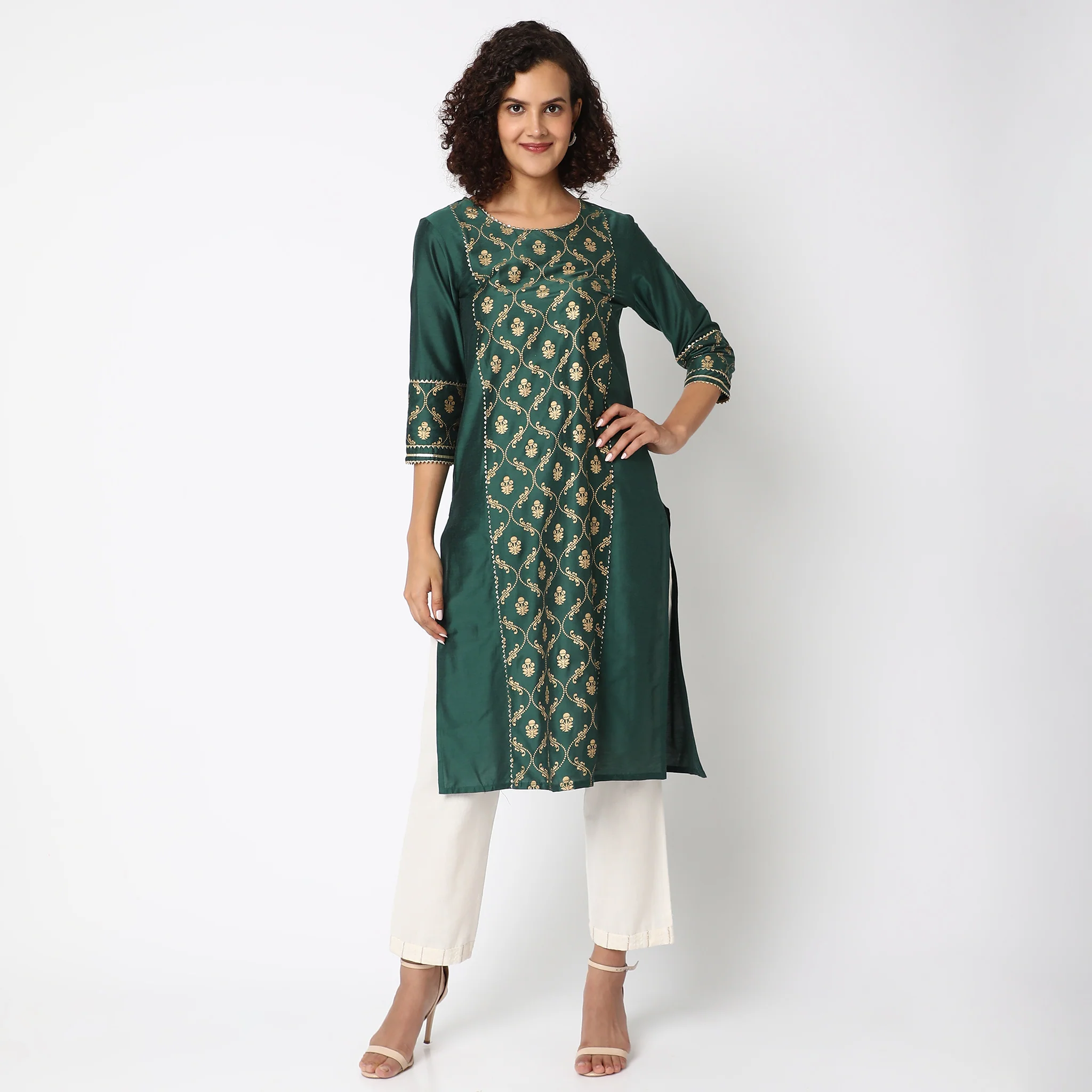 Straight Fit Printed Kurta - Image 2