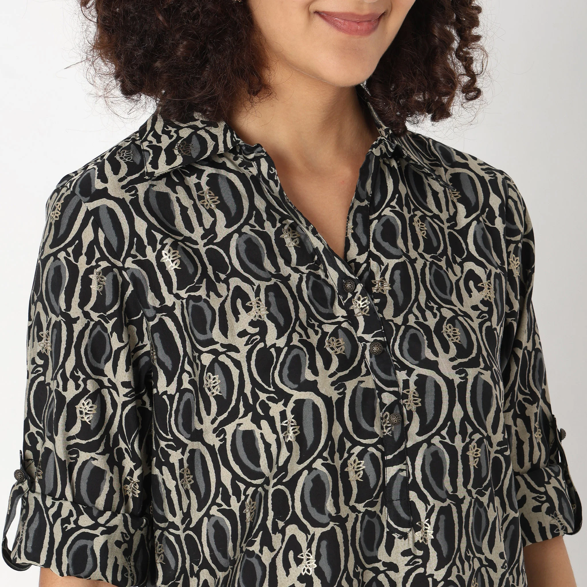Straight Fit Printed Kurta With Palazzo Co-Ords - Image 4