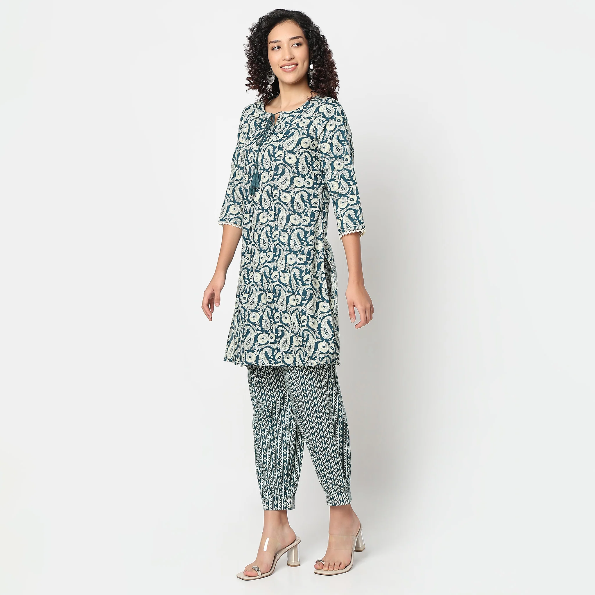 Printed Straight Kurta With Pant Set - Image 5