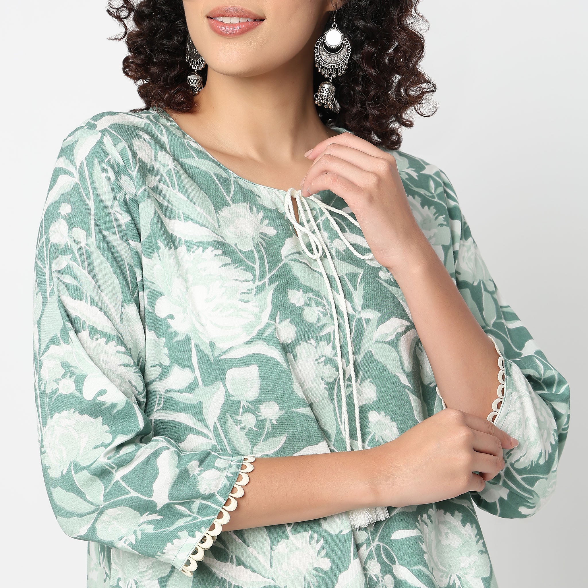Printed Straight Kurta With Pant Set - Image 7