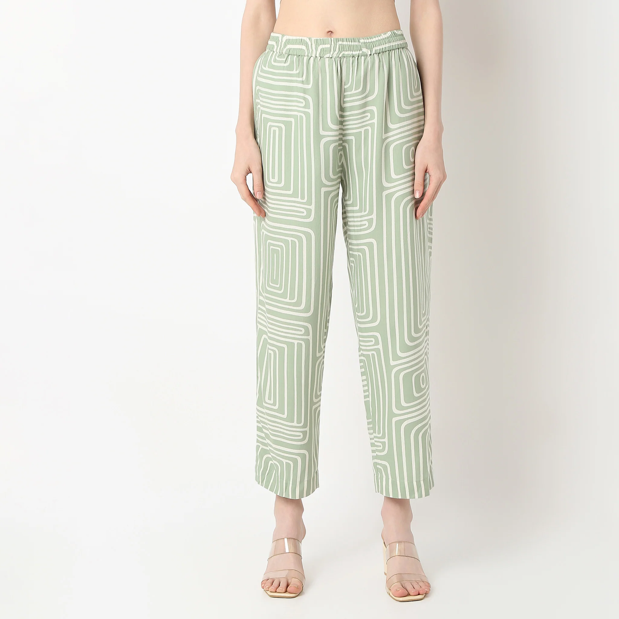 Straight Fit Printed Below Knee Pants - Image 2