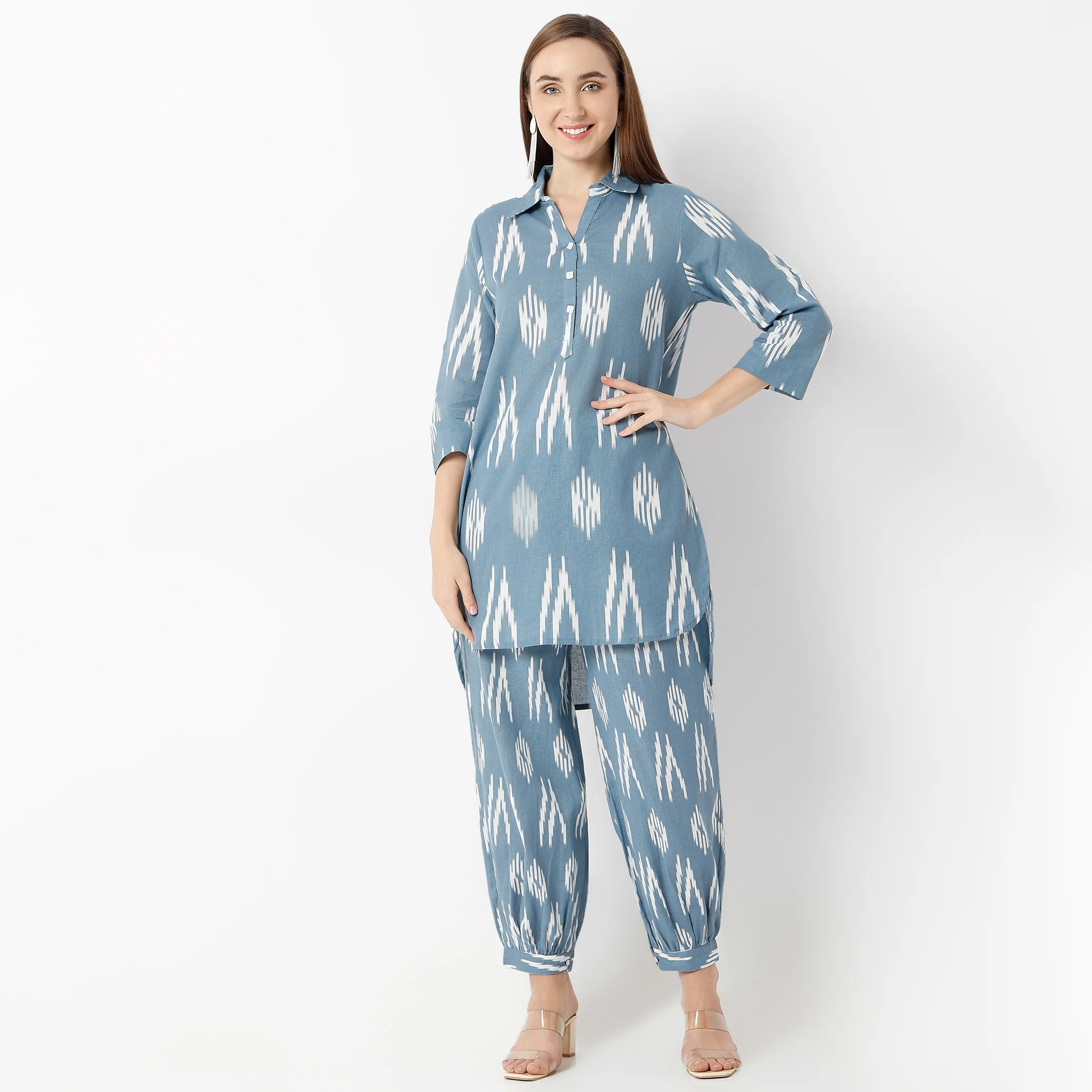 Straight Fit Printed Kurta Set - Image 2